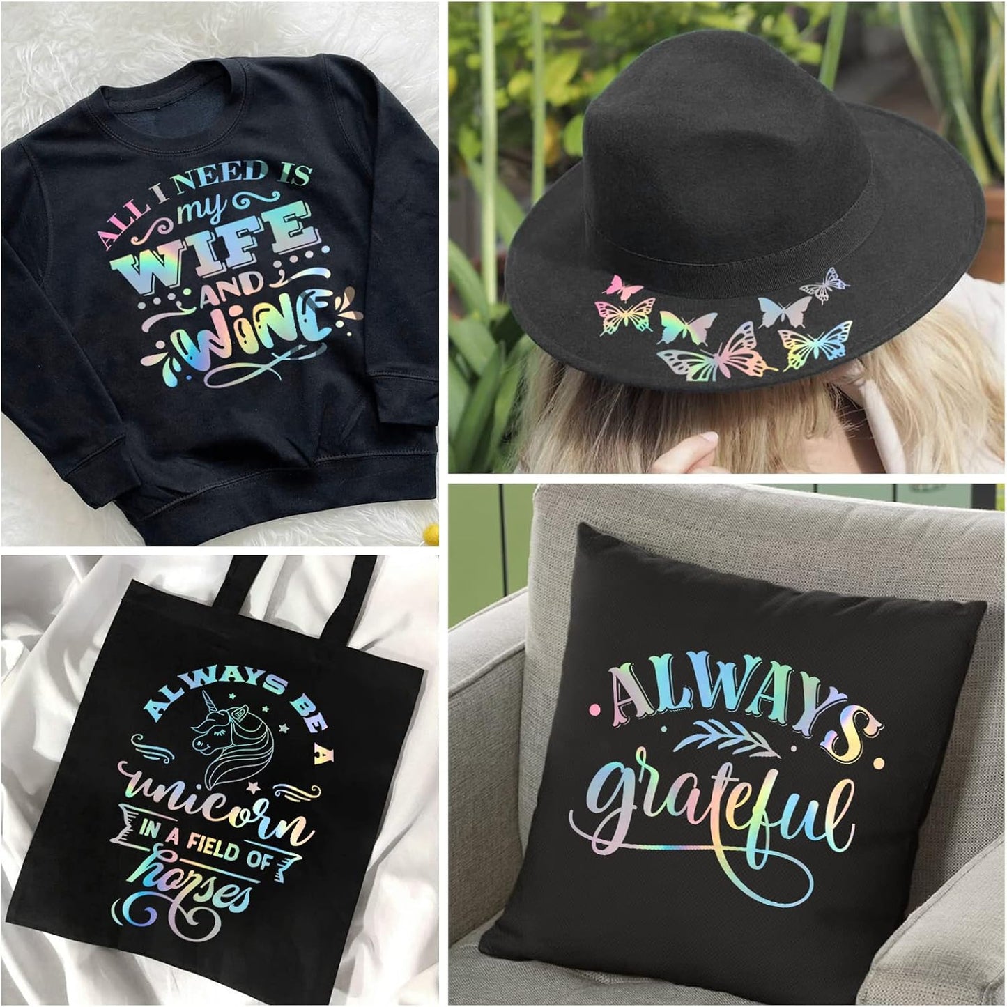 VINYL FROG Metallic Foil HTV Vinyl Roll 12" x5ft Holographic Silver Heat Transfer Vinyl Chrome Iron on Vinyl Easy to Cut & Weed DIY Heat Press Design for T-Shirts