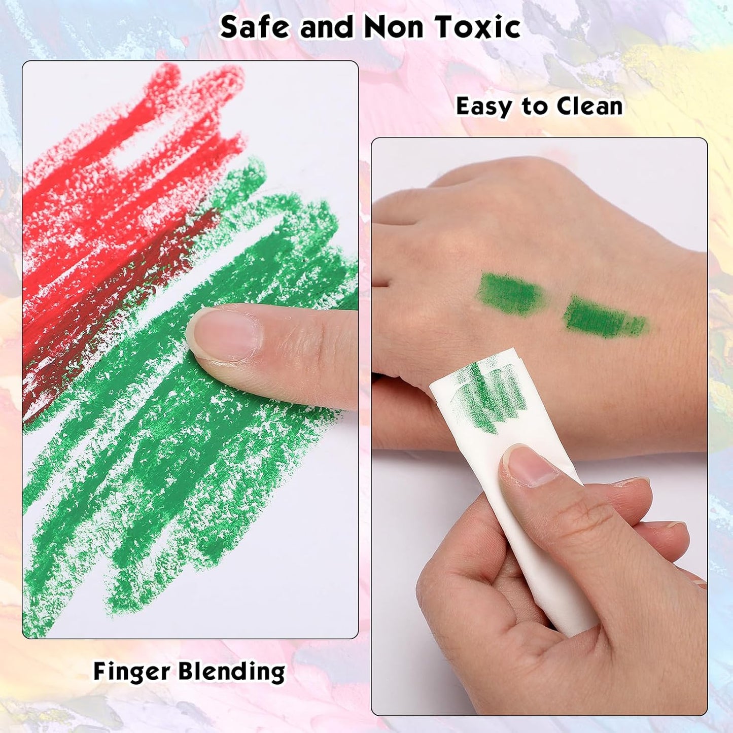 Geyoga 36 Pcs Soft Oil Pastels Bulk Artists Oil Crayons Single Color Creamy Pastels for Art Painting Drawing Blending for Back to School First Day of School Kids Students Artists(White)