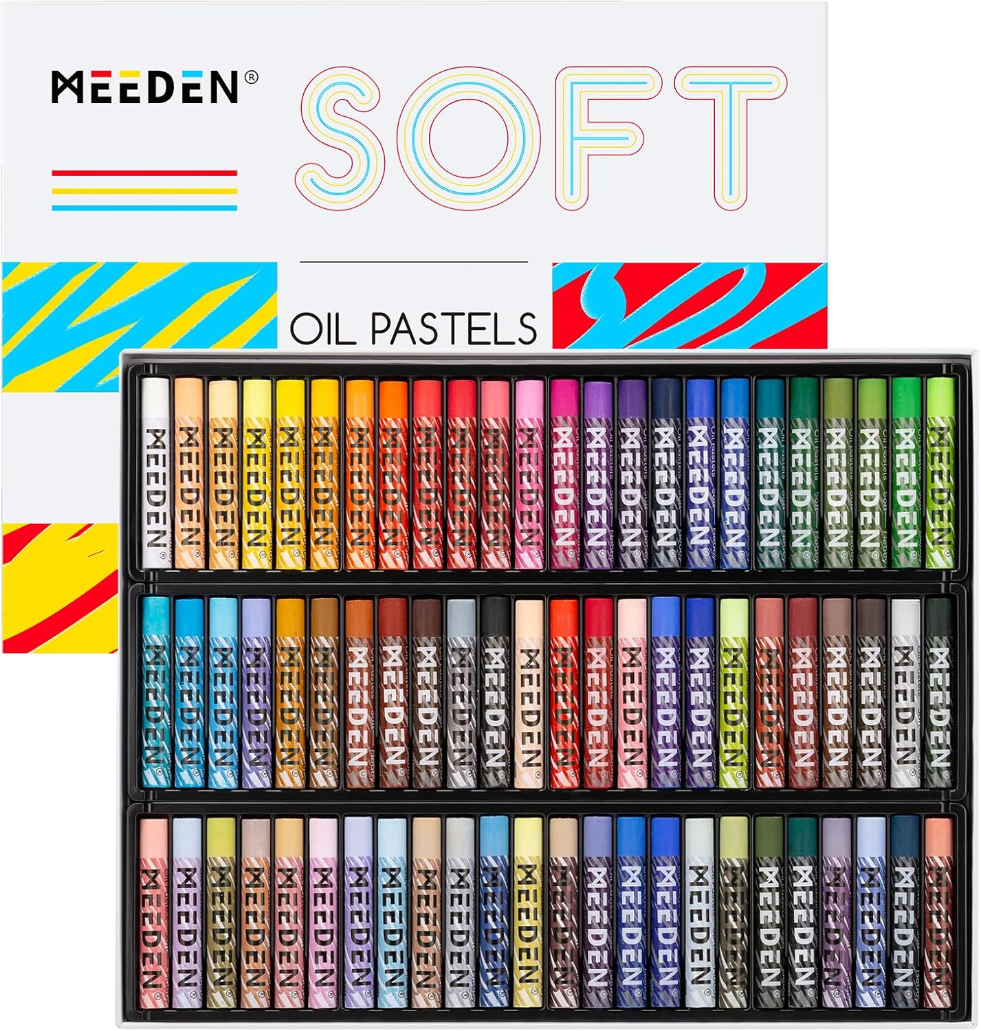 MEEDEN Soft Oil Pastels Set: 72 Vibrant Colors Oil Pastels for Artists Beginners Adults - Smooth Oil Pastel Crayons for Art Supplies, Painting, Drawing, Blending, Layering, Shading