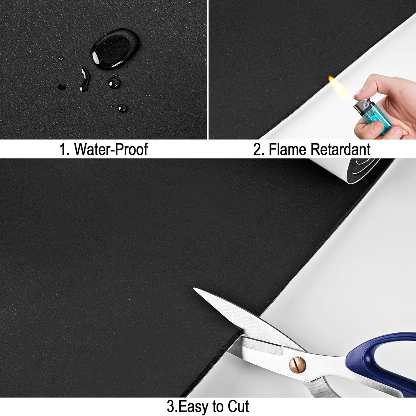 Neoprene Sponge Rubber Foam Sheets with Adhesive Backing, 12" x 60" x 1/4" Black Foam Roll Insulation Board Soundproof Neoprene Mat, Great for Cosplay Padding, DIY, Gaskets, Costume, Crafts