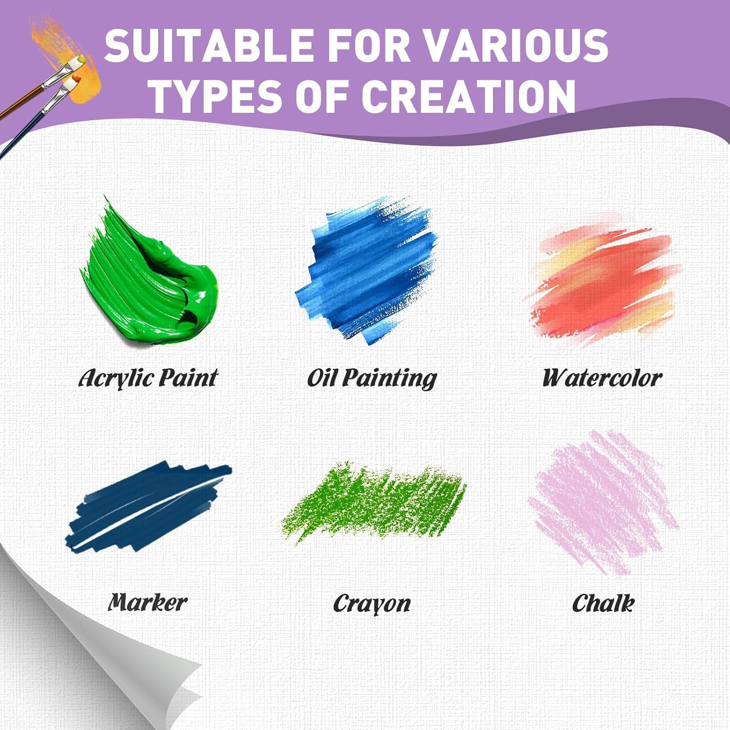 ESRICH Canvas Boards for Painting, 5 Pack 9x12 Canvases for Painting Cotton Primed Acid Free Blank Canvas Panels for Oil Paint, Watercolor, Acrylic Paint, Gouache and Tempera.