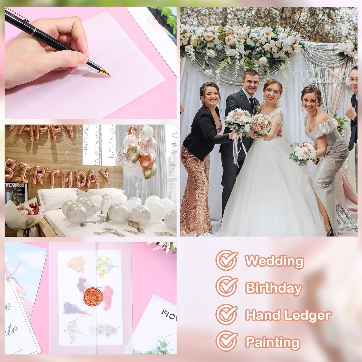 120Sheets Pre-Folded Transparent Vellum Jackets Paper for 5 x 7 in Invitations, 100GSM Translucent Matte Vellum Paper for DIY Printing Drawing Invitations Greeting Cards Invitation Cards