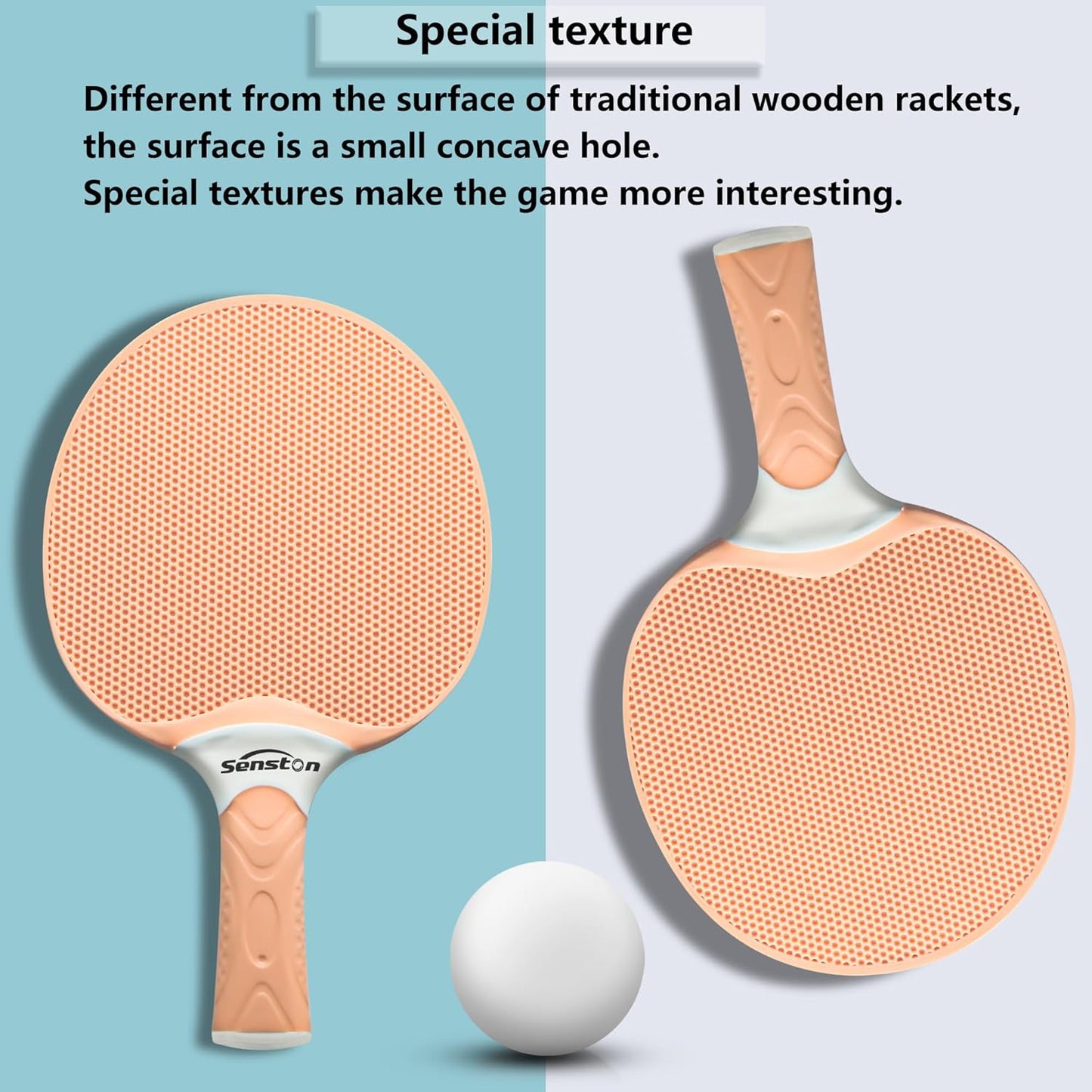 Senston Table Tennis Rackets Set,Professional Ping Pong Paddle Set for 4 Players, Composite Rubber Table Tennis Paddles, Indoor or Outdoor Games.