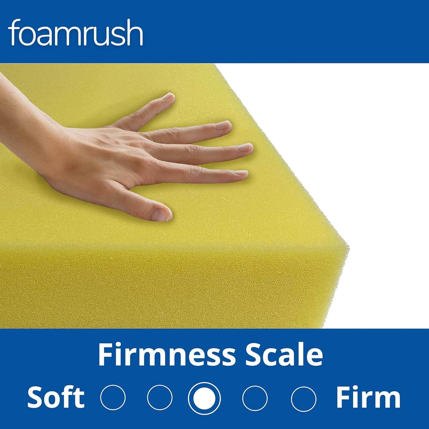 FoamRush 6" x 24" x 24" Water-Resistant Dry Fast Outdoor Upholstery Foam Sheet for Outdoor & Marine Furniture (Chair Cushion Foam for Patio Furniture, Boat Seat Cushion Replacement)