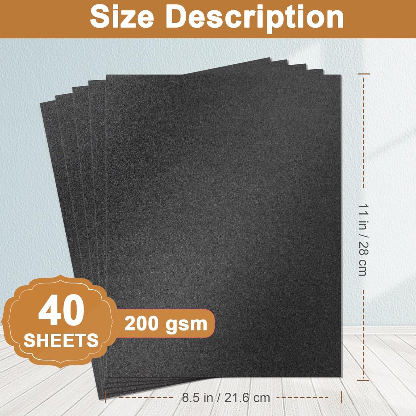 40 Sheets Black Shimmer Cardstock 8.5 x 11 Halloween Cards, 75lb Heavyweight Black Paper Card Stock for Card Making, greeting Cards, Wedding Invitations, Paper Crafting