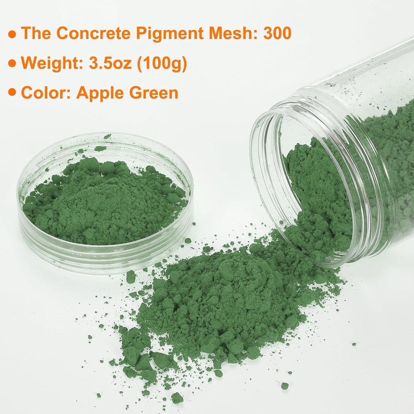 HARFINGTON Iron Oxide Powder Concrete Pigment 300 Mesh 3.5oz (100g) Iron Oxide Grout Pigment for Pastel Tile Paint Concrete Cement, Apple Green