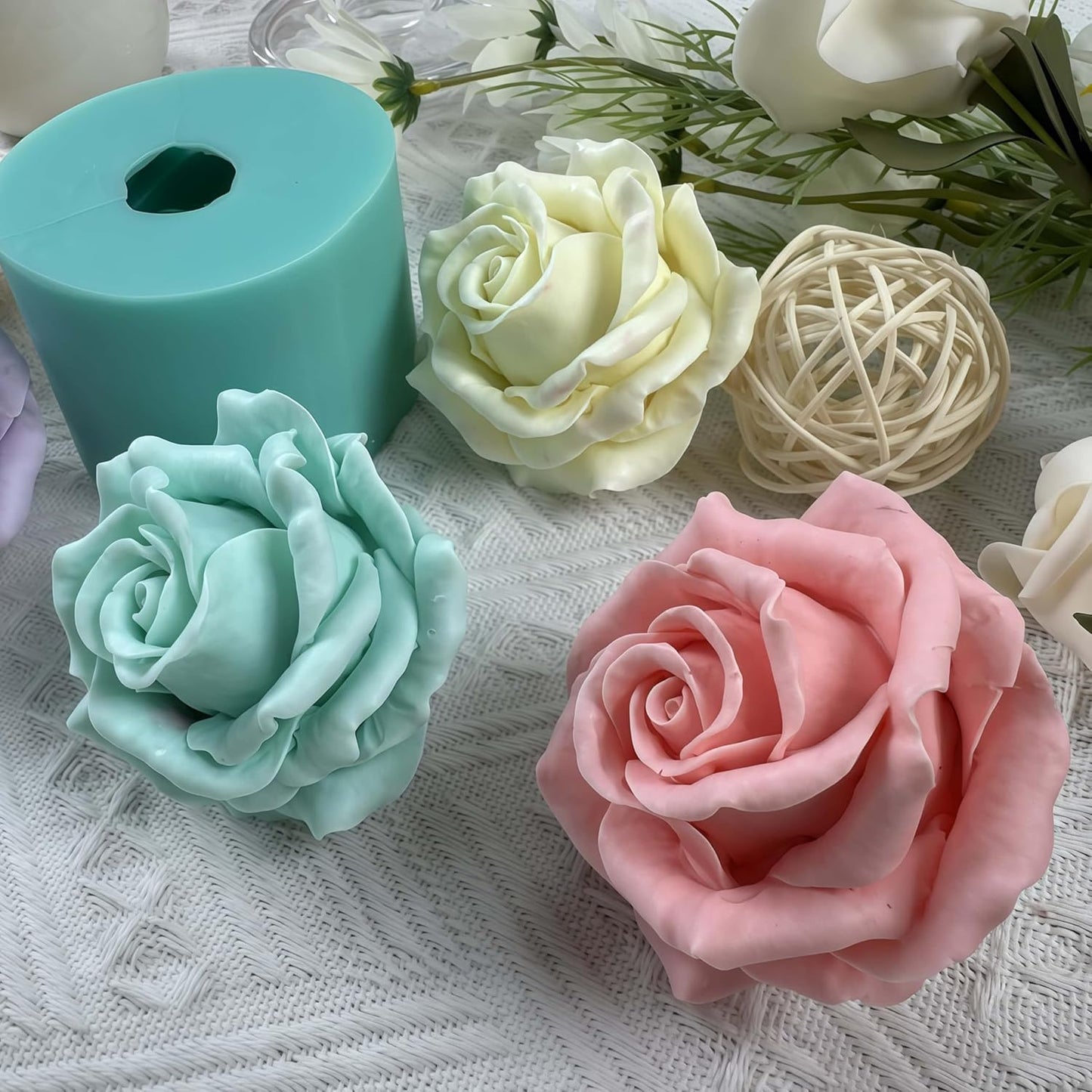 3D Rose Flower Silicone Mold Resin Epoxy Flower Molds Decorating Crafts Candle Wax Mold Mousse Cake Silicone Mould