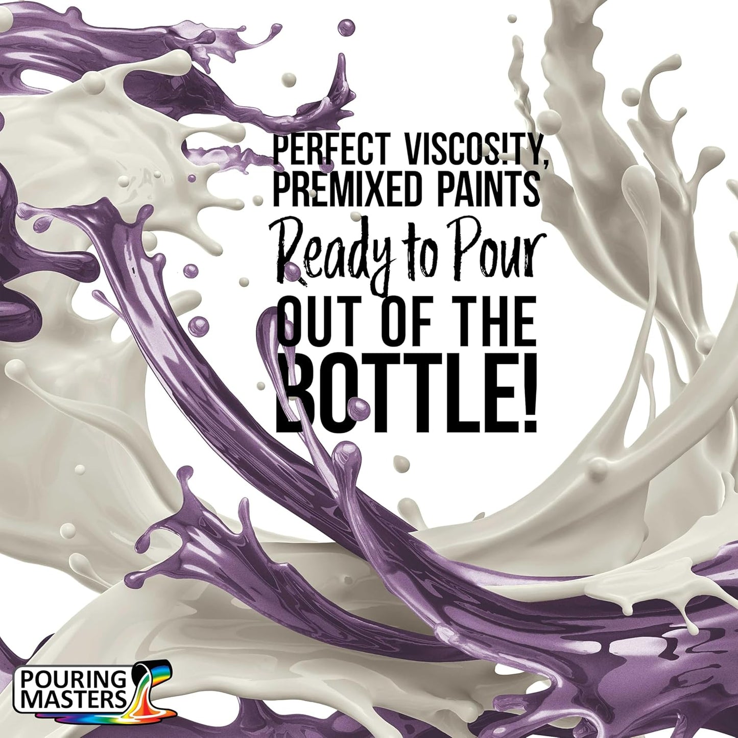 Pouring Masters Lavender Metallic Pearl Ready to Pour Acrylic Pouring Paint - Premium 8-Ounce Pre-Mixed Fluid Acrylic Paint - Fluid Art Supplies for Canvas, Wood, Paper, Tile & Rocks