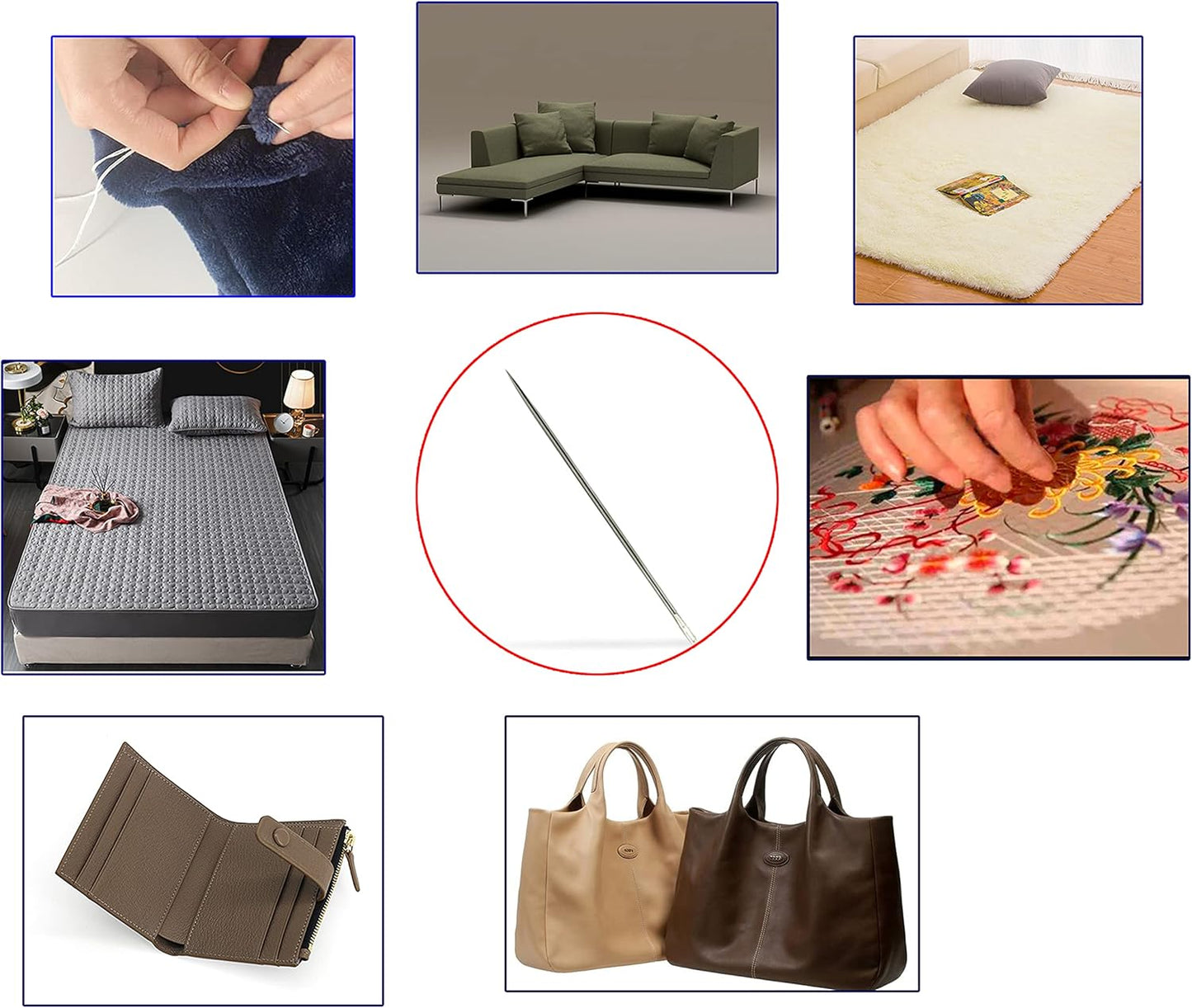 4" Upholstery Large Eye Long Needle 2 PCS Apply to Home or Work Hand Sewing Tapestry Embroidery. (4 INCH)