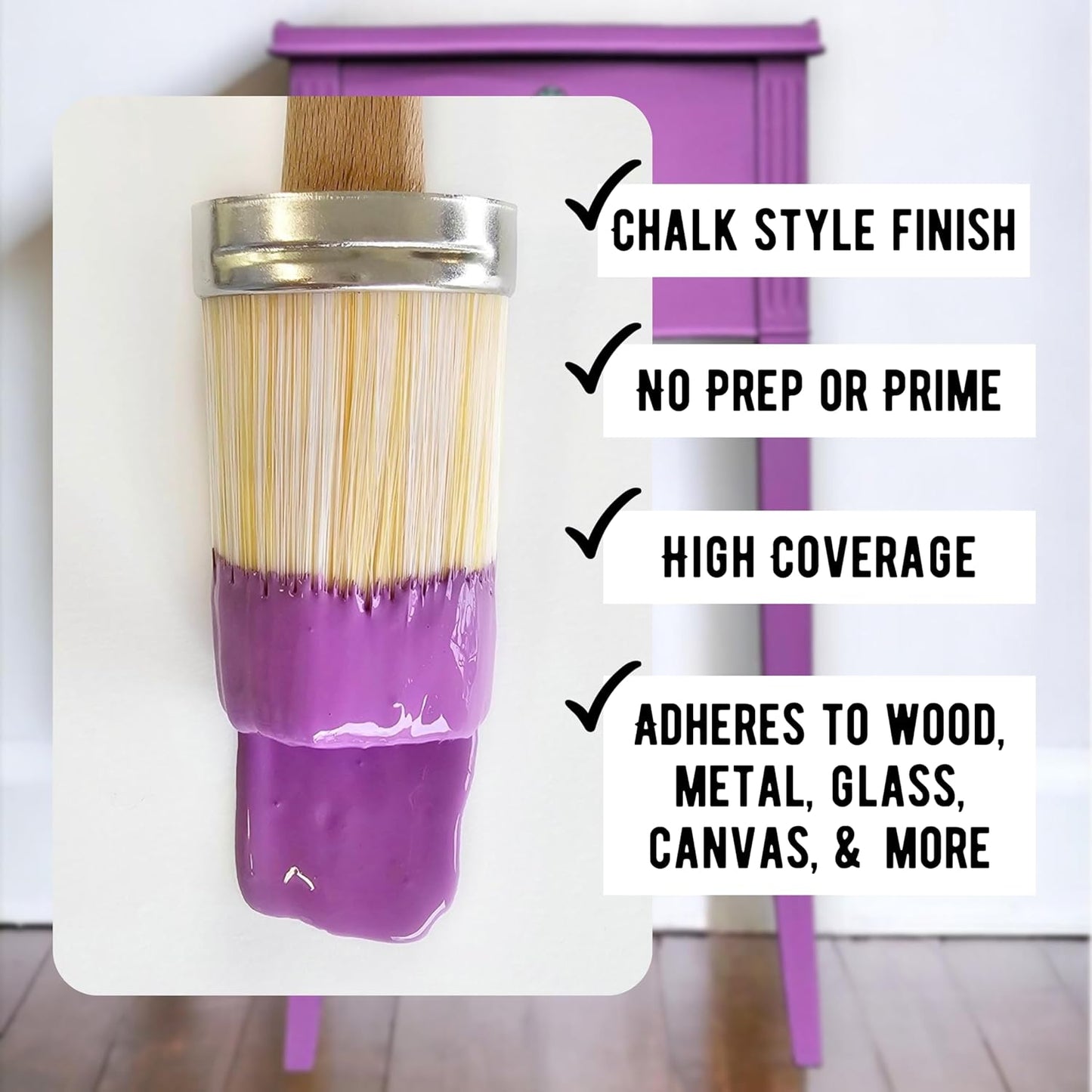 Daydream Apothecary Premium Chalk Style Paint for Furniture, Home Décor, Wood, DIY Interior Projects, Quick Dry, No Prep or Prime Needed, Matte Purple - 16oz