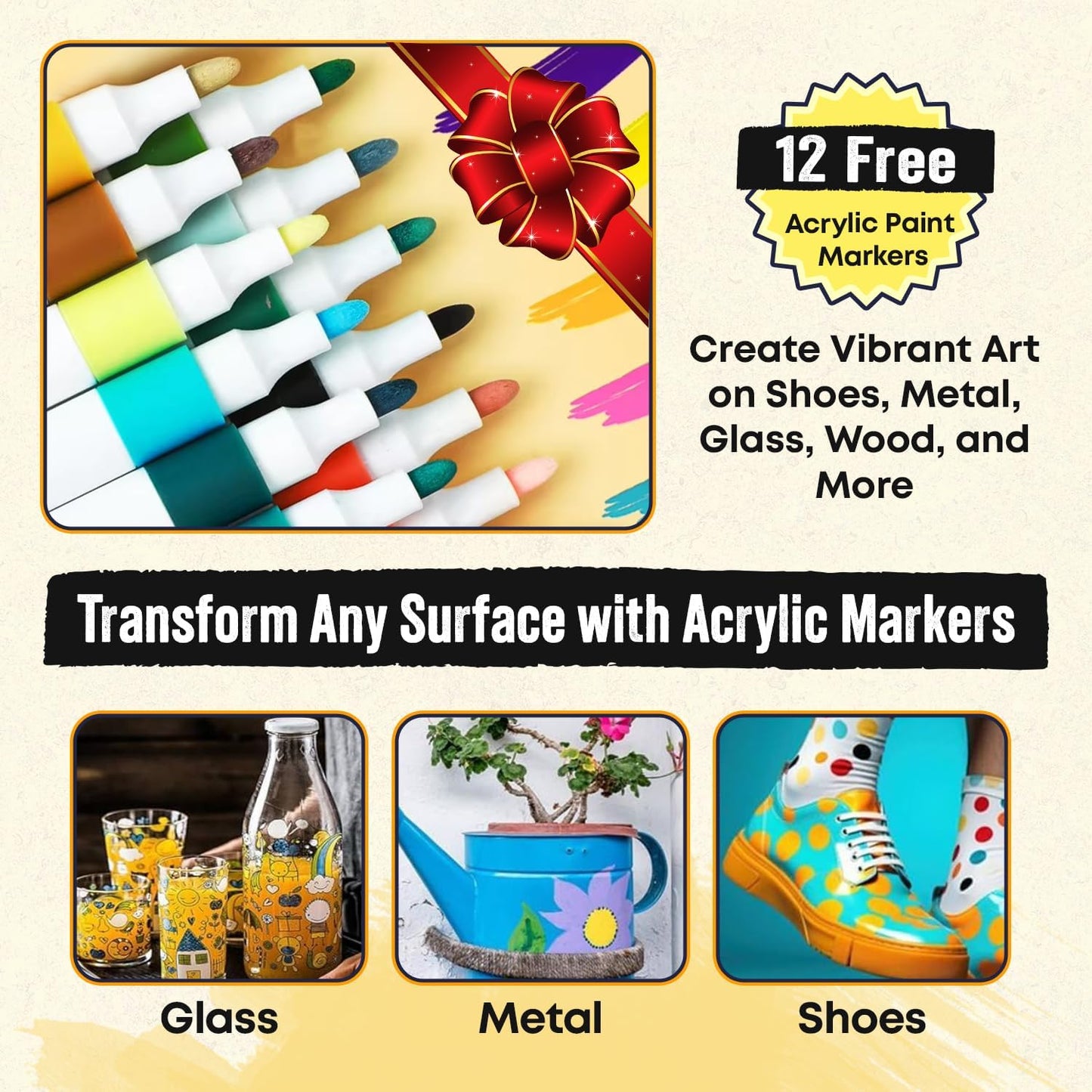 80-Piece Dual Tip Alcohol Markers Set with 12 Free Acrylic Paint Markers - No Bleed, Vibrant Colors for Drawing - Fine & Chisel Tips with Organizing Case - Blending Markers for Adults & Kids