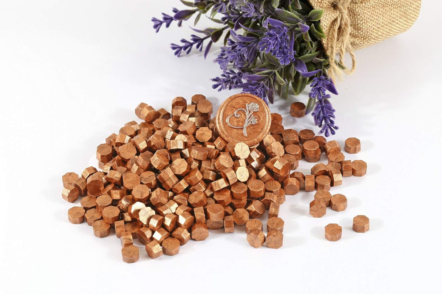 Yoption 360 Pcs Metallic Copper Sealing Wax Beads Set for Wax Seal Stamp with Candles and Melting Spoon