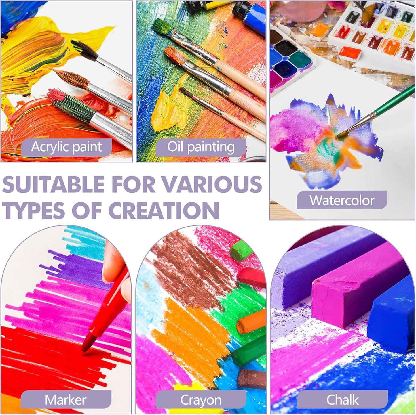 FUMILE Canvas Boards for Painting 8x8, 6 Pack Canvases for Painting Primed Acid Free Blank Canvas Panels for Painting Canvas for Classroom and Painting Parties.