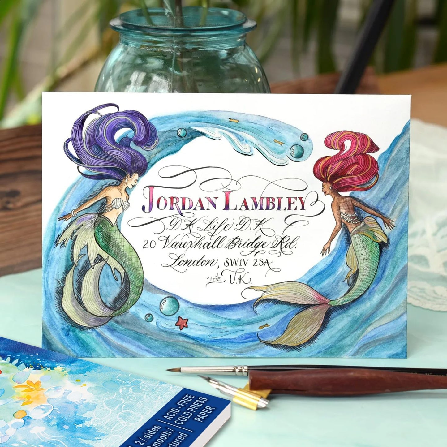 MISULOVE Watercolor Paper Pad, 8.5" x 11", Cold Press,140lb(300gsm), 20 Sheets Water Color Paper, Watercolor Workbook, Sketchbook for Wet and Dry Media, Journal, for Students and Beginners (White)