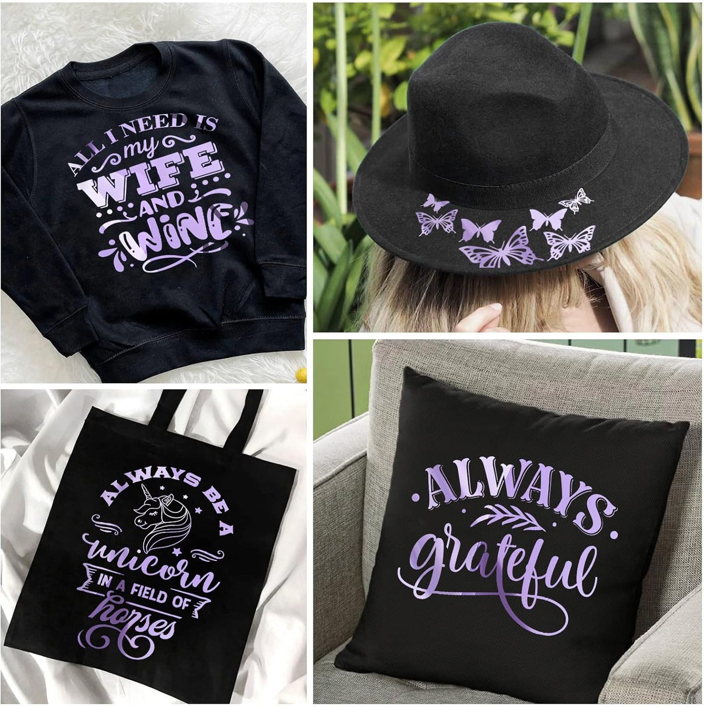 VINYL FROG Metallic Foil HTV Vinyl Roll 12" x5ft Light Purple Chrome Heat Transfer Vinyl Iron on Vinyl Easy to Cut & Weed DIY Heat Press Design for T-Shirts