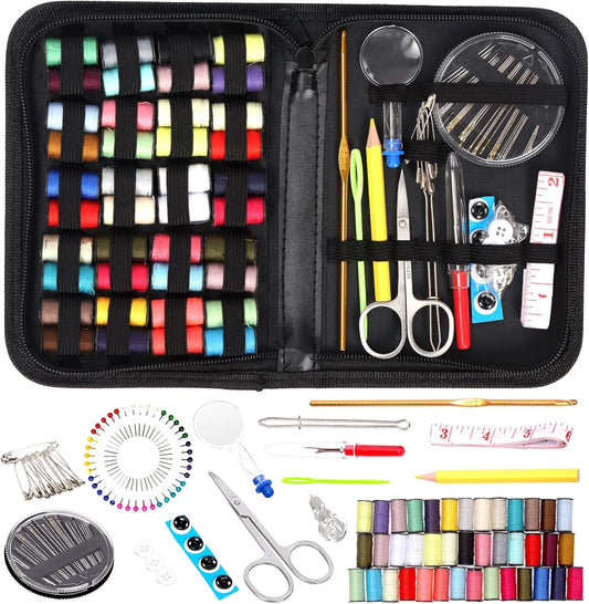 Rustark 134Pcs Sewing Kit with Portable Bag, Premium Sewing Supplies Kit Includes 40 Colors Sewing Threads and Accessories Kit for Home Traveler Emergency Sewing Repair