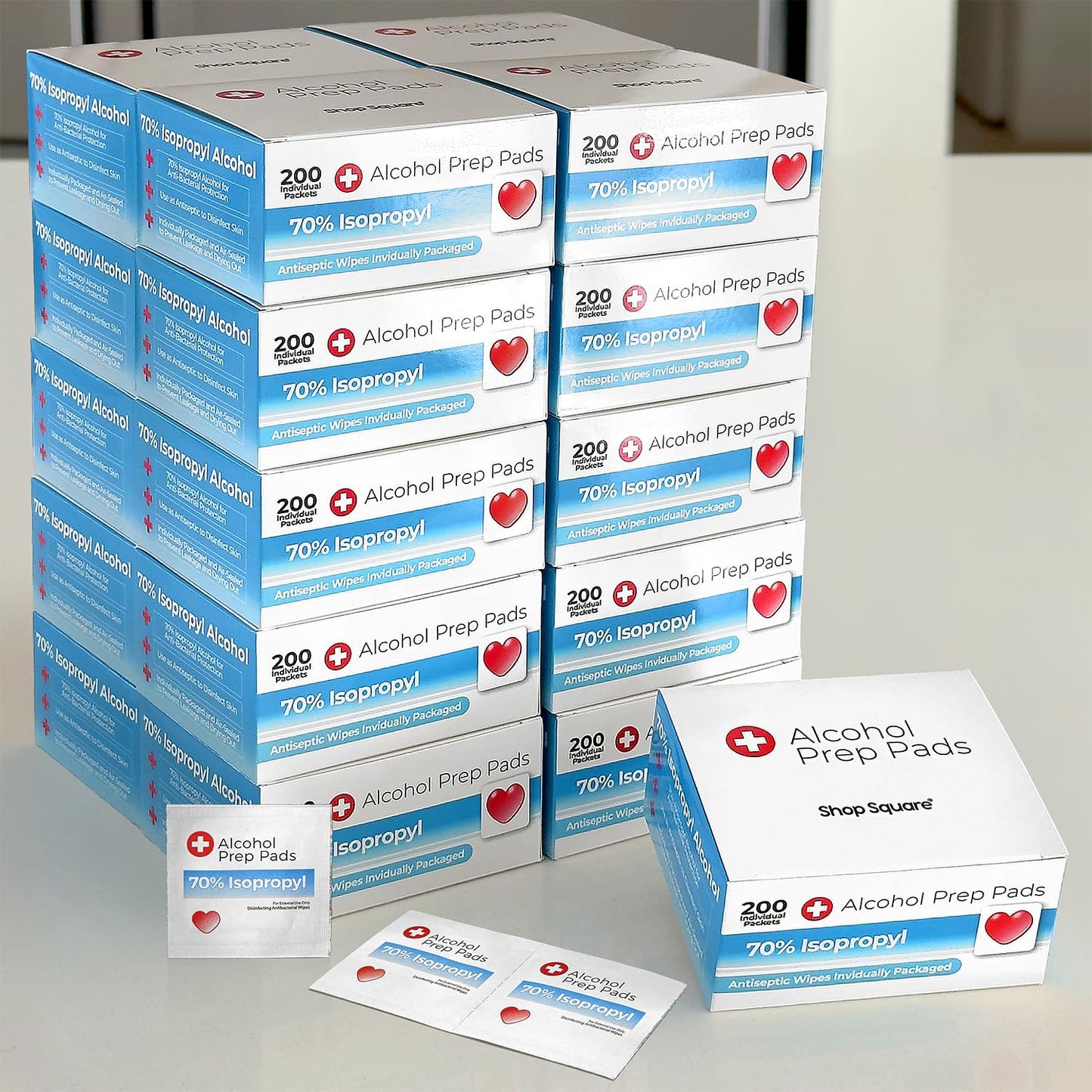 Alcohol Prep Pads - 70% Isopropyl Alcohol Wipes, 4000 Pack Individually Wrapped Alcohol Pads Bulk - Great for Home, Medical and First Aid Kits