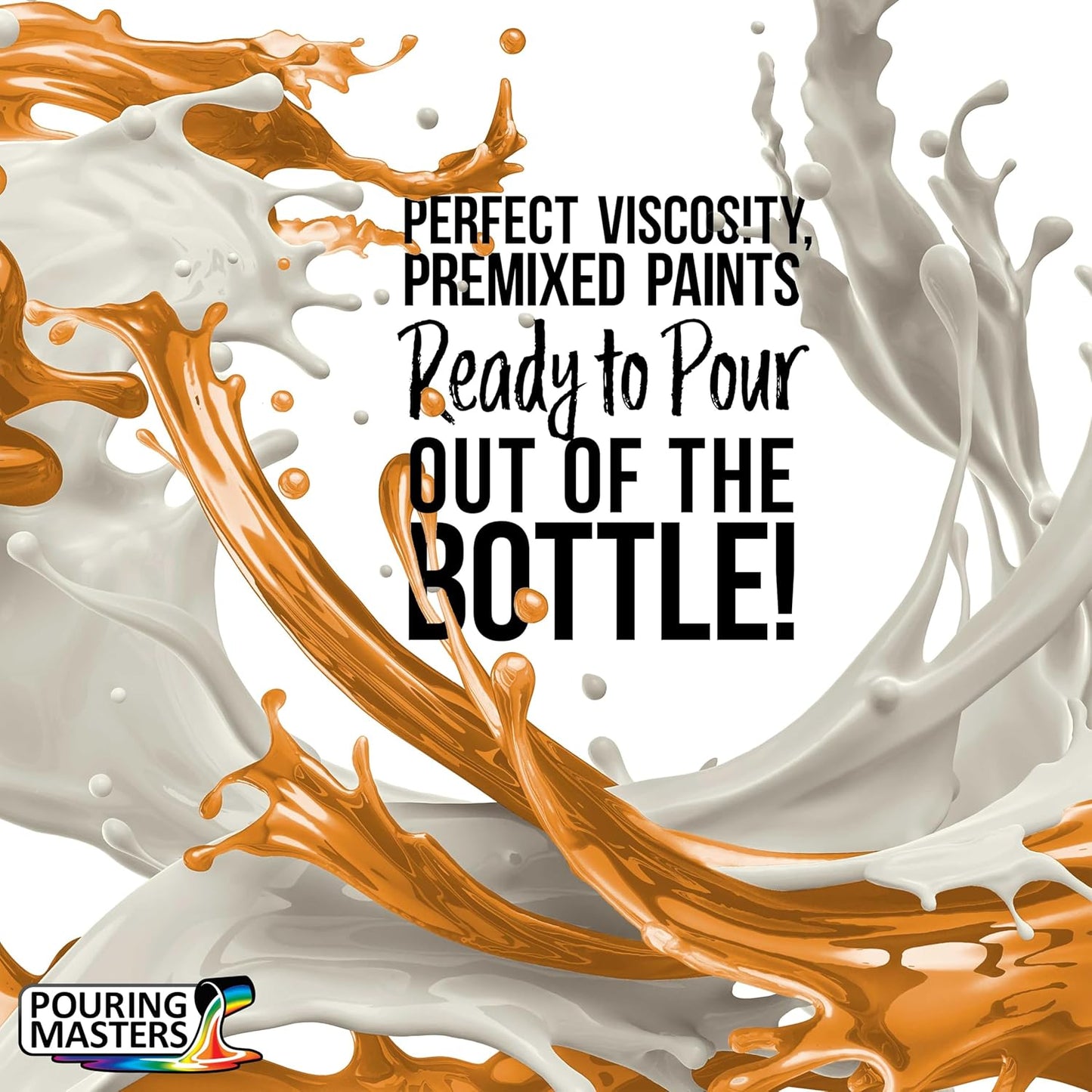 POURING MASTERS Golden Ochre Acrylic Ready to Pour Pouring Paint - Premium 8-Ounce Pre-Mixed Water-Based - for Canvas, Wood, Paper, Crafts, Tile, Rocks and More