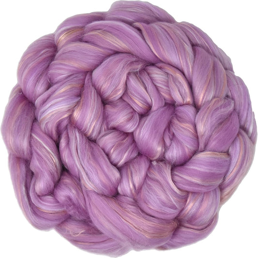Merino Silk Luxe Tonal Designer Blend. Superfine Merino, Mulberry Silk, Tussah Silk. Top Roving for Spinning or Felting. Pastel Passion 4oz