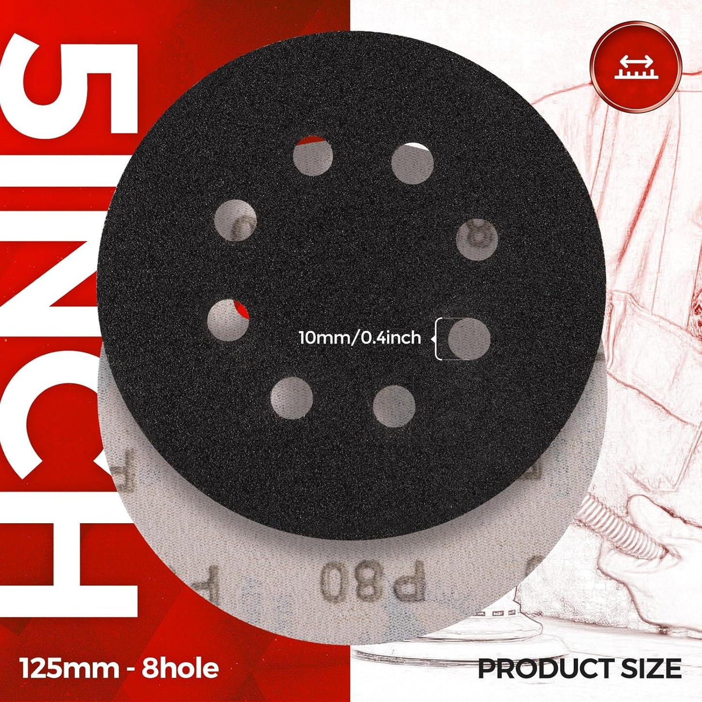 100PCS 5 inch Silicon Carbide Sanding Discs 1000 Grit, Wet Dry Orbital 5 Sander Hook and Loop Sandpaper Disc Ultra Fine Grit, Best for Metal,Automotive Precision Polishing