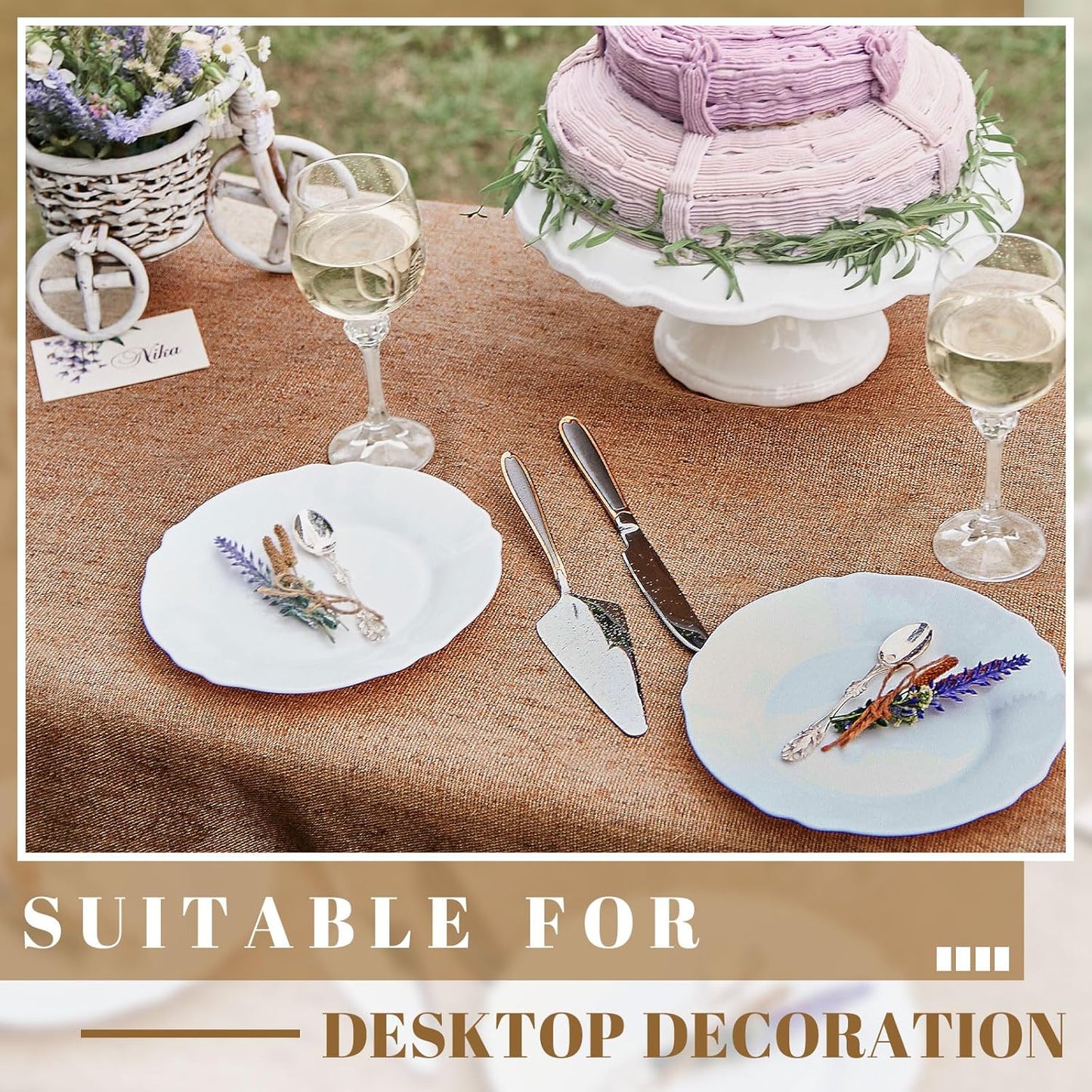 Buryeah Burlap Fabric Roll 40" Wide x 150 ft for Aisle Runner Gardening Burlap Banner Tree Wrap,Tablecloth,Carpets Multipurpose Natural Jute Roll for Wedding Craft DIY Garden Raised Bed Liners