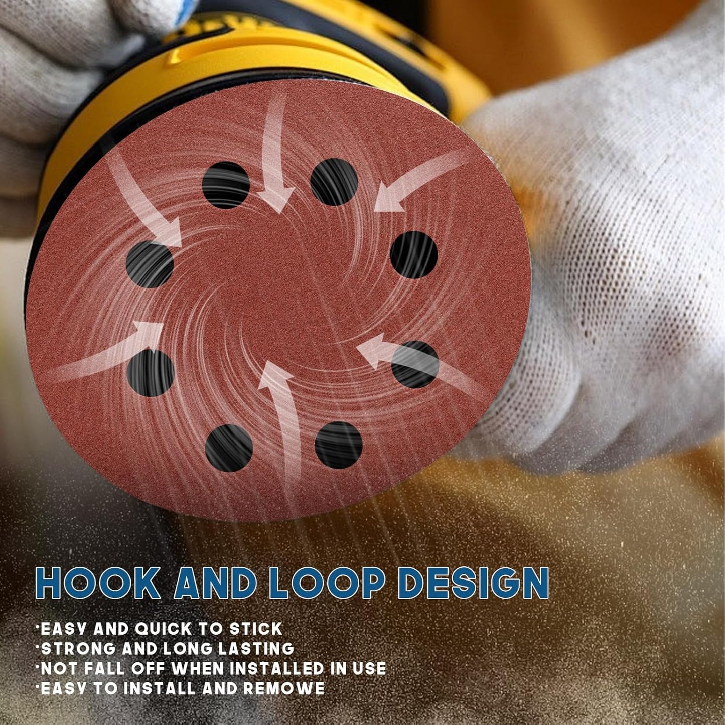 5 Inch 8 Hole Sanding Discs, 150 PCS 400 Grit Hook and Loop Sandpaper, Round Aluminum Oxide Sand Paper Discs for Random Orbital Sander