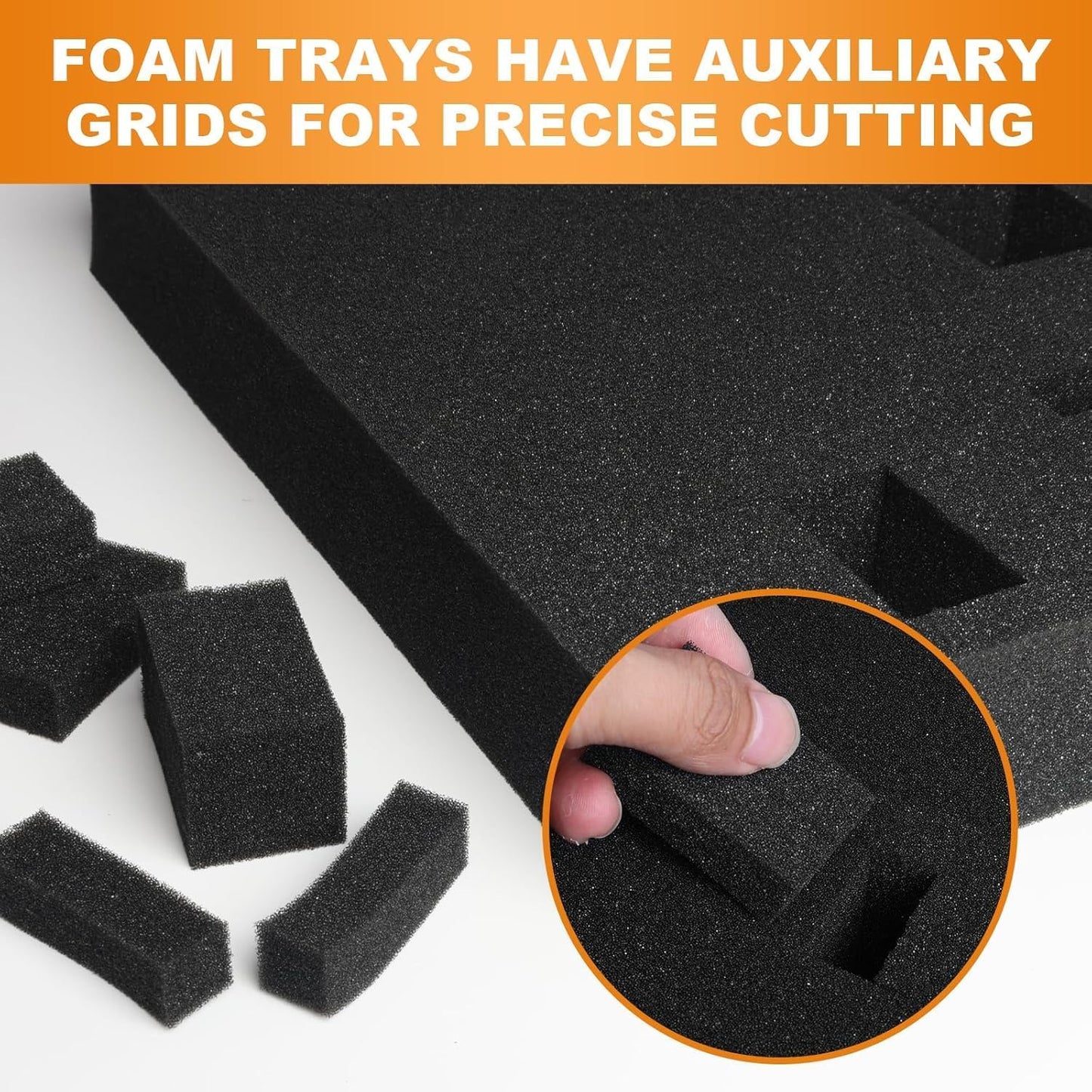 Eunice 4Pcs 16 x 12 x 0.4 Inch Polyurethane Foam Sheets & 4Pcs 16 x 12 x 2 Inch Cuttable Foam Inserts for Cases, Packing Foam Pads for Tool Box, Camera Storage and Crafts