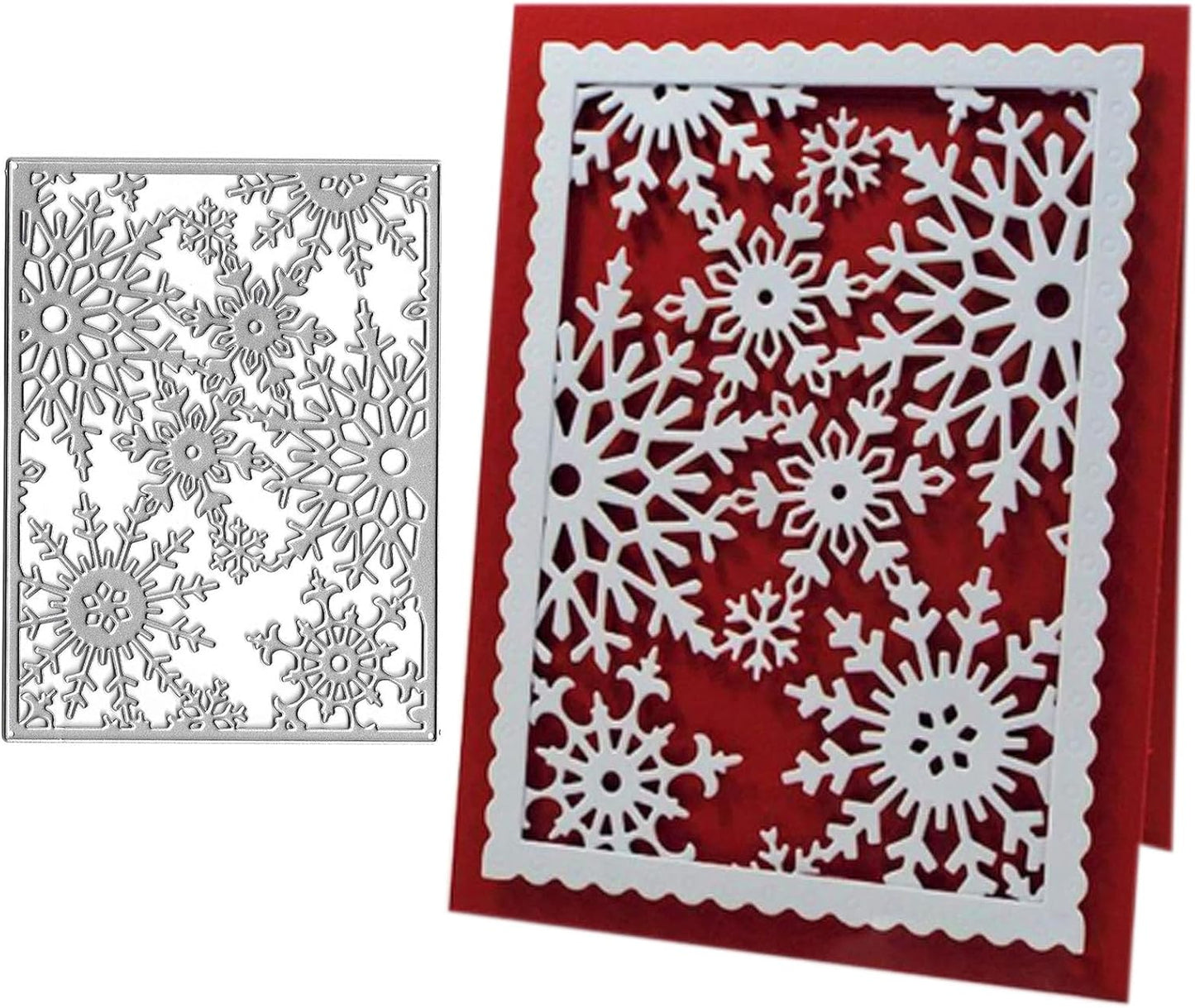 Metal Cutting Dies DIY Merry Christams Embossing Stencil Template Scrapbooking Card Making Mold Photo Album Arts Crafts Tools (Christmas Snowflake-9.8x13cm)