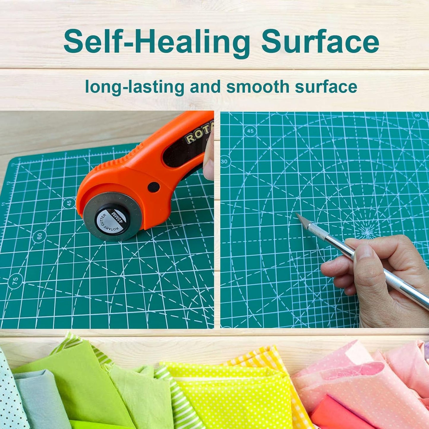 Rotating Cutting Mat 13"x13" Grid, Self Healing Cutting Mat for Quilting,Sewing,Fabric,Sewing Supplies Mat with 360 Degree Rotating Anti-slip Base