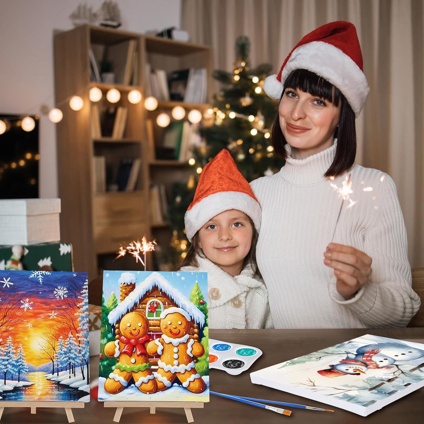 Zhanmai 12 Pack Pre Drawn Canvas for Painting Sip and Paint Kit 8" x 10" Paint Party Set Canvas Painting Pre Printed Canvases for Party Favor DIY Virtual Adult's Date Night (Classic Style)