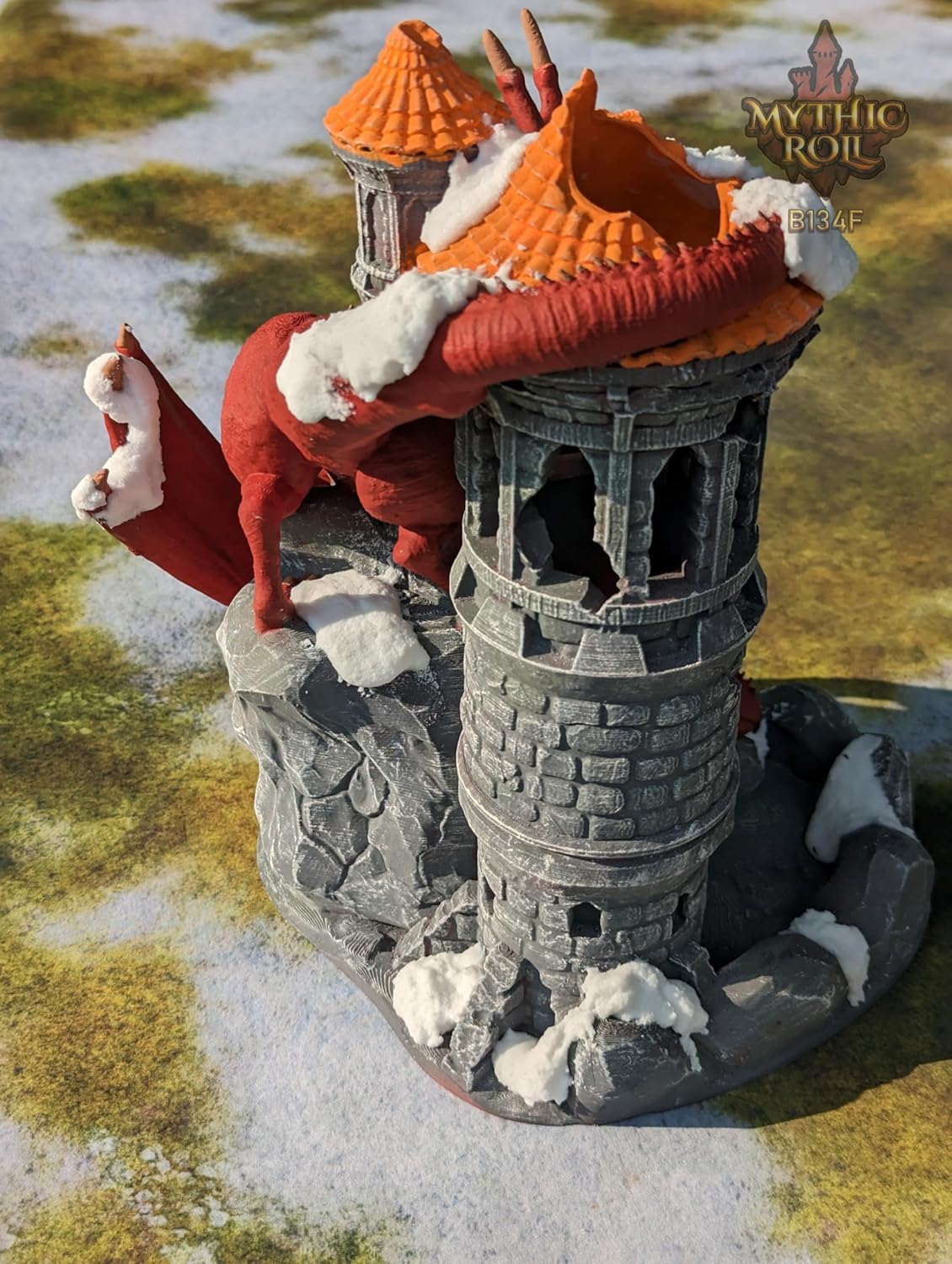 Dragon 3D Printed Dice Tower - Mythic Roll Collection - Unchained Games - Ascend to New Heights with your Rolls! (20.) Silk-Copper)
