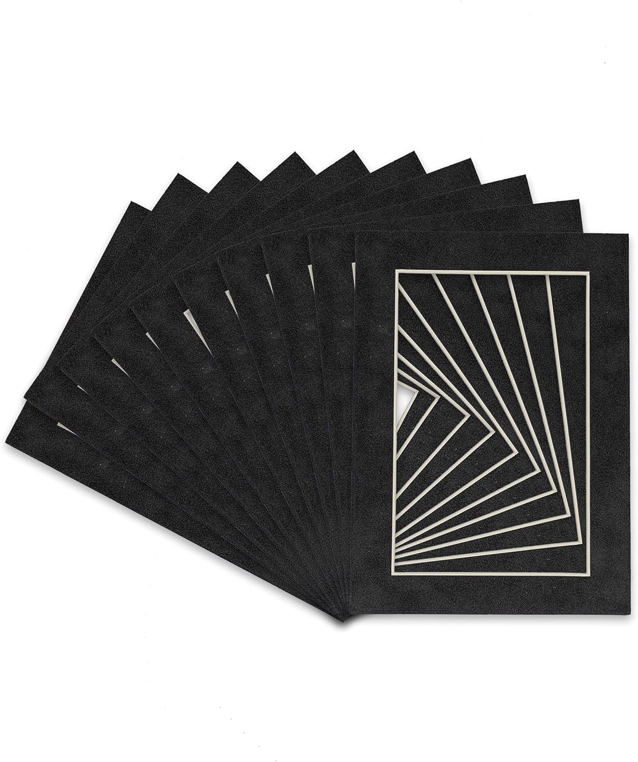 Pack of 25 Acid Free 11x14 Mats Bevel Cut for 8.5x11 Photos - Dark Grey Suede Precut Matboards For Pictures, Photos, Framing - 4-ply Thickness