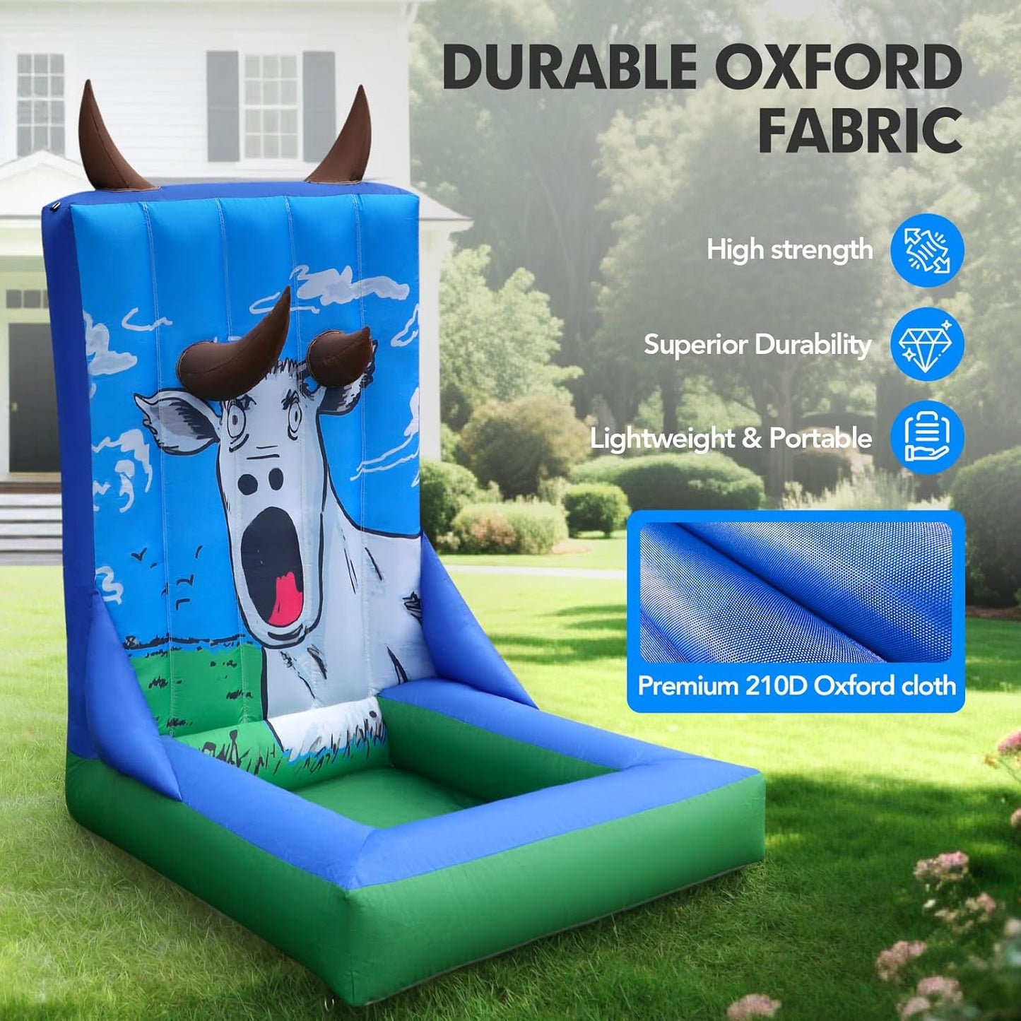 Inflatable Carnival Game with Built-in Blower, Portable Fun Toss Game for Backyard, Outdoor Carnival & Party