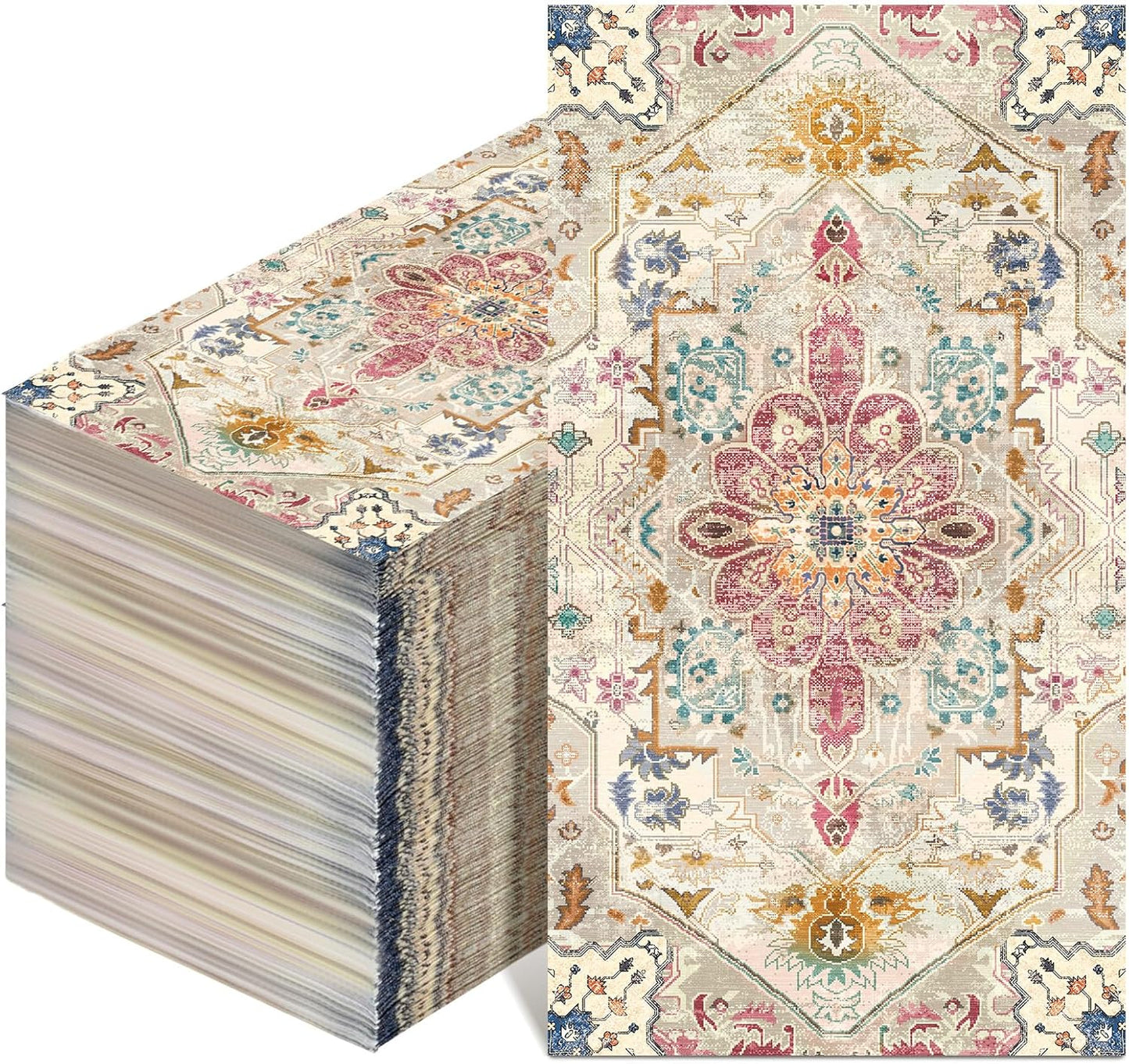 Yeaqee 100 Pcs Vintage Boho Napkins Paper Guest Towels 2 Ply Decoupage Napkins Disposable Decorative Hand Towel for Bathroom Kitchen Fall Wedding Party Dinner(Multicolor)