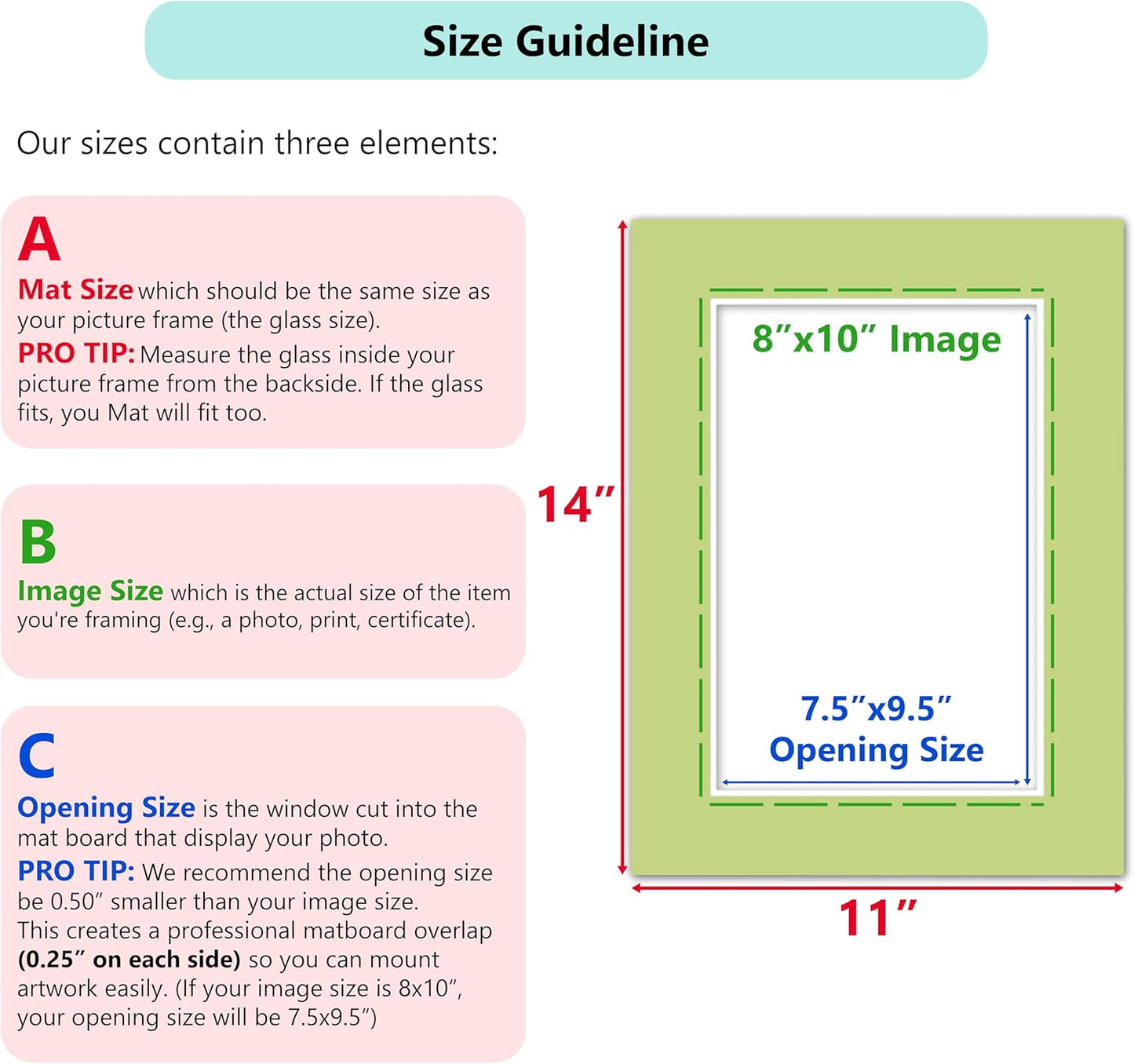 Poster Master Dill Matboard – 4-Ply Acid-Free Picture Mat Board with 45° Beveled Cut, Made in USA, Custom Cut to Any Size, 1/16" Thickness for Framing & Displays