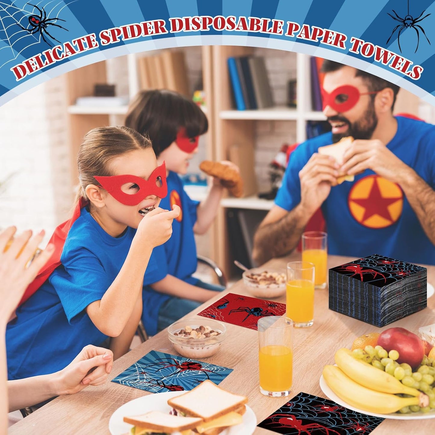 Fulmoon 200 Pieces Halloween Spider Web Cocktail Napkins Disposable Spider Paper Dinner Beverage Napkins for Halloween Christmas Birthday Party Decoration Supplies