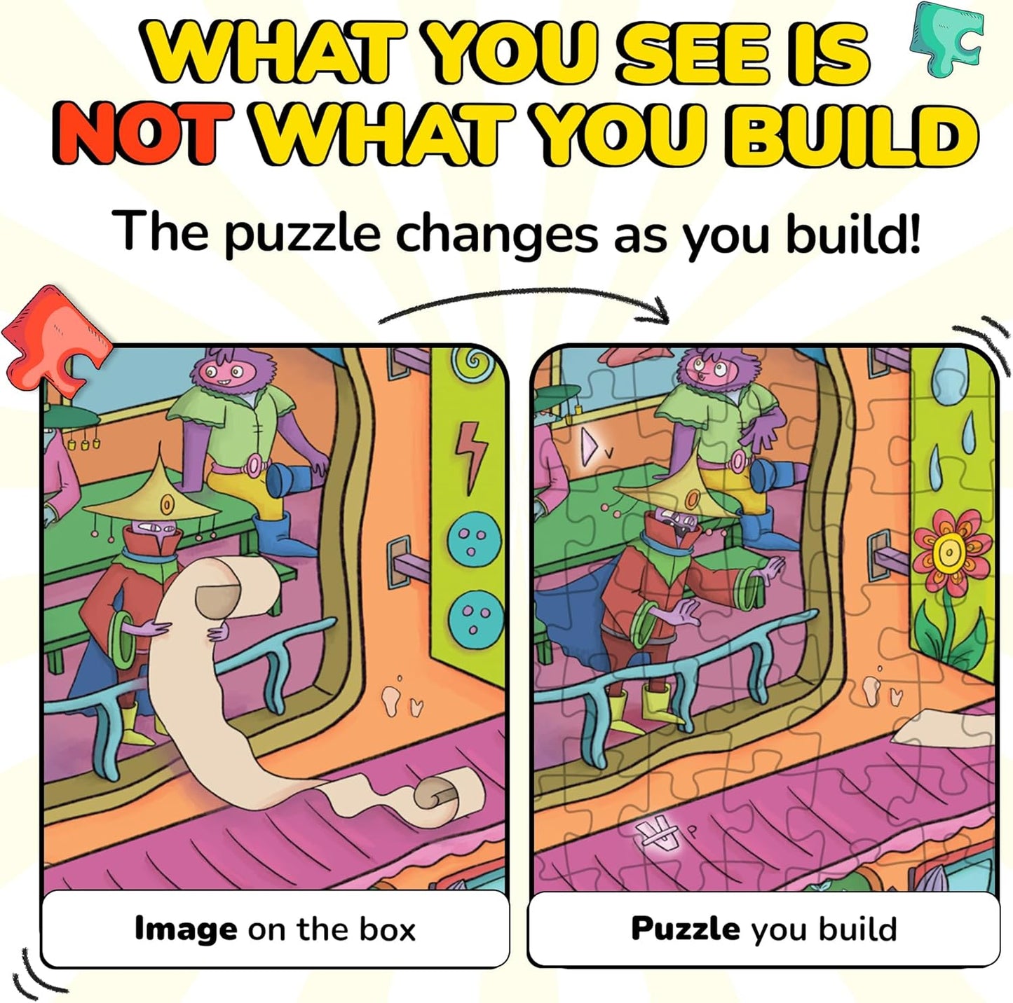 Odd Pieces Jigsaw Puzzles 1000 Pieces - Magic Mystery Story Secret Ending Puzzle - Perfect Game Night for Adults & Kids - Fantasy Sci-Fi City Theme (Shutterbug)