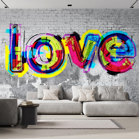 wall26 Wall Sticker/Wall Mural Colorful Graffiti, Not Peel and Stick, Non-Woven Wallpaper Decorative for Bedroom, Living Room, Office - 108x168 inches