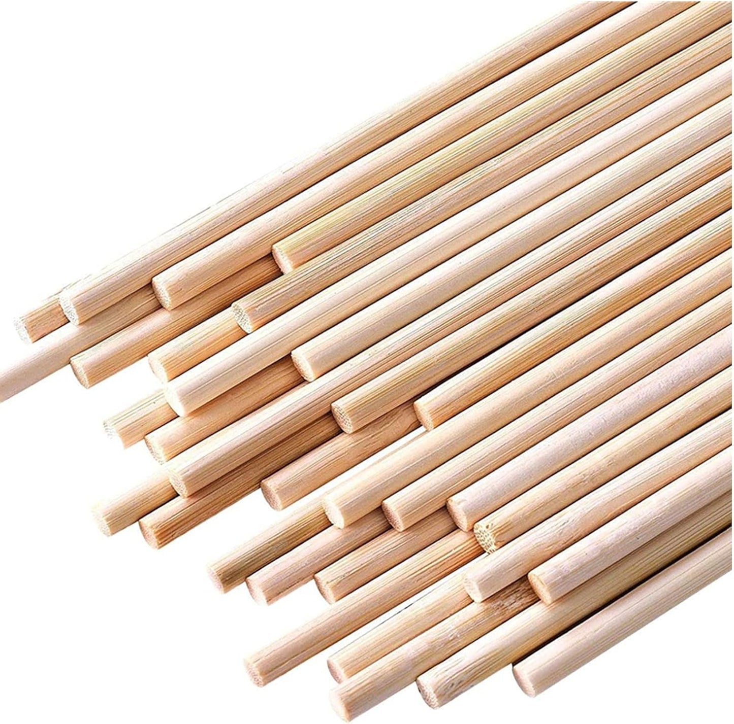 HOPELF 25PCS Wooden Dowel Rods - 1/4 x 6 Inch Bamboo Sticks - for Crafts, Cake Dowels and DIY Projects