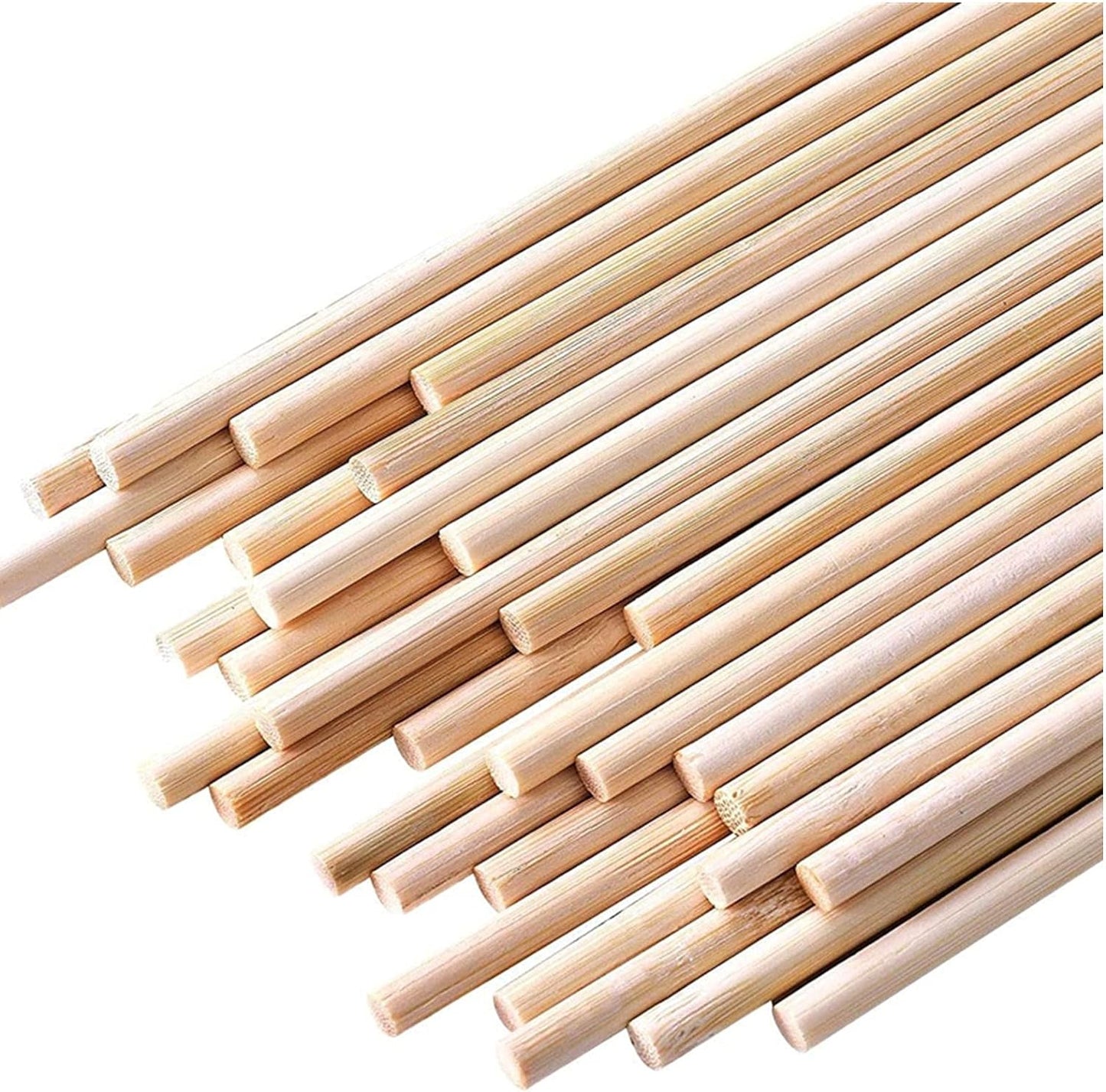 HOPELF 100PCS Dowel Rods Wood Sticks Wooden Dowel Rods - 1/4 x 36 Inch Bamboo Sticks - for Crafts，Hardwood Dowel Rod Assortment，Wooden Rod Sticks Doweling Rods，DIYers.