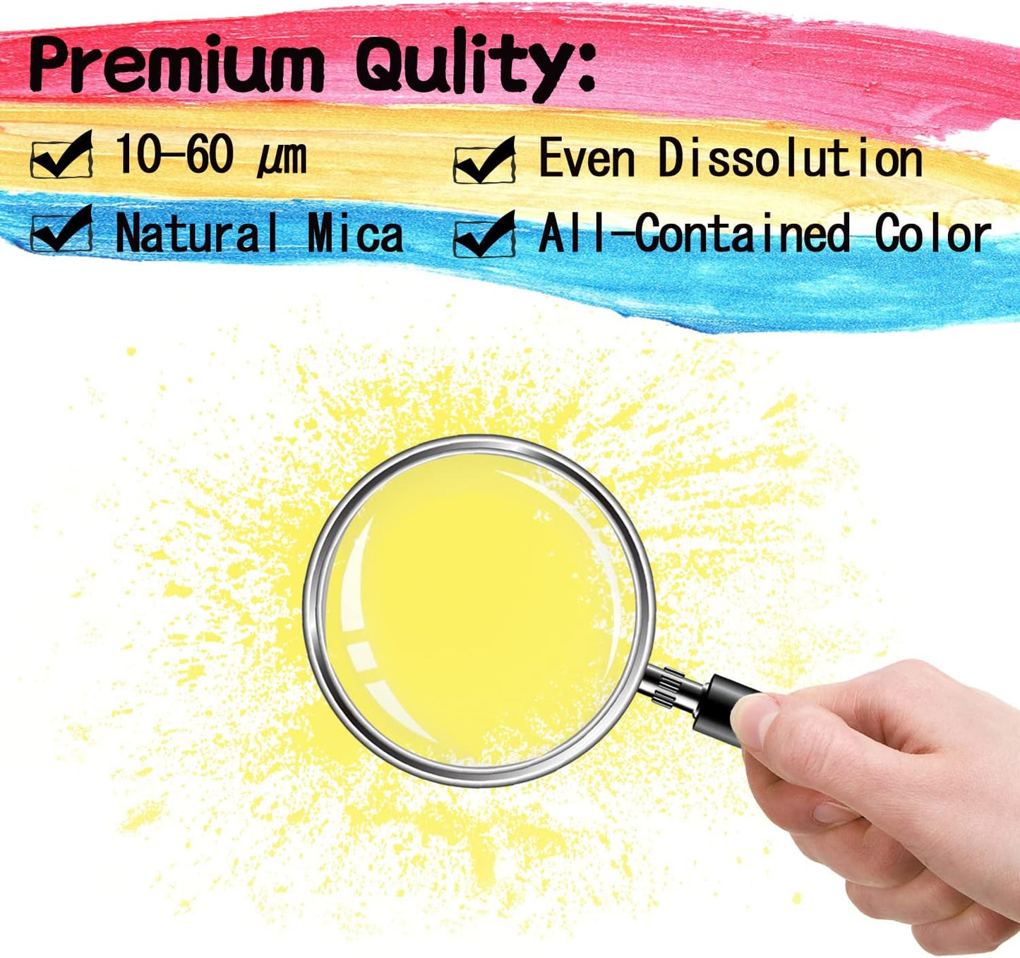Yellow Mica Powder - 60g Mica Powder for Epoxy Resin - Pearl Pigment Powder Dye for Resin/Eye Shadow/Soap Making/Nails/Bath Bombs etc.