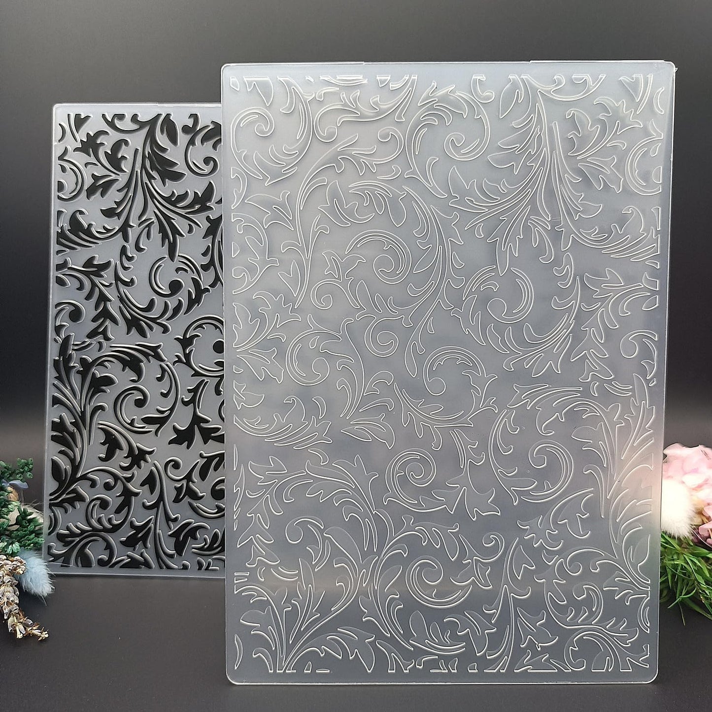 Vine Texture Embossing Templates 5x7inch 3D Plastic Embossing Folders for Card Making DIY Scrapbooking Photo Album Card and Handmade Paper Craft Decor