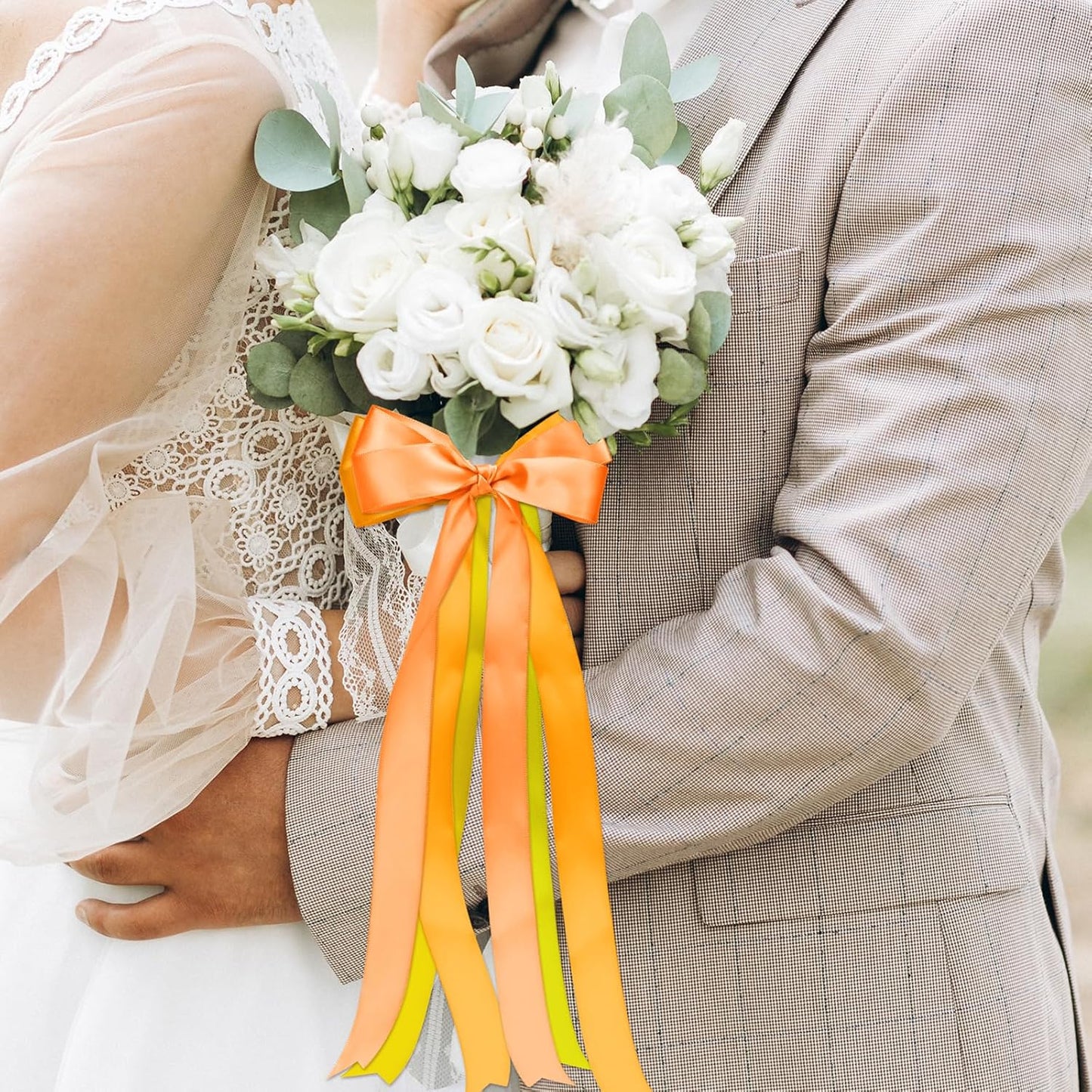 1 Inch Orange Satin Ribbons for Crafts, 6 Rolls Single-Faced Orange Assorted Ribbons for Gift Wrapping Flower Bouquet Wedding Invitations Bridal Shower Hair Bows Garland Party Decor