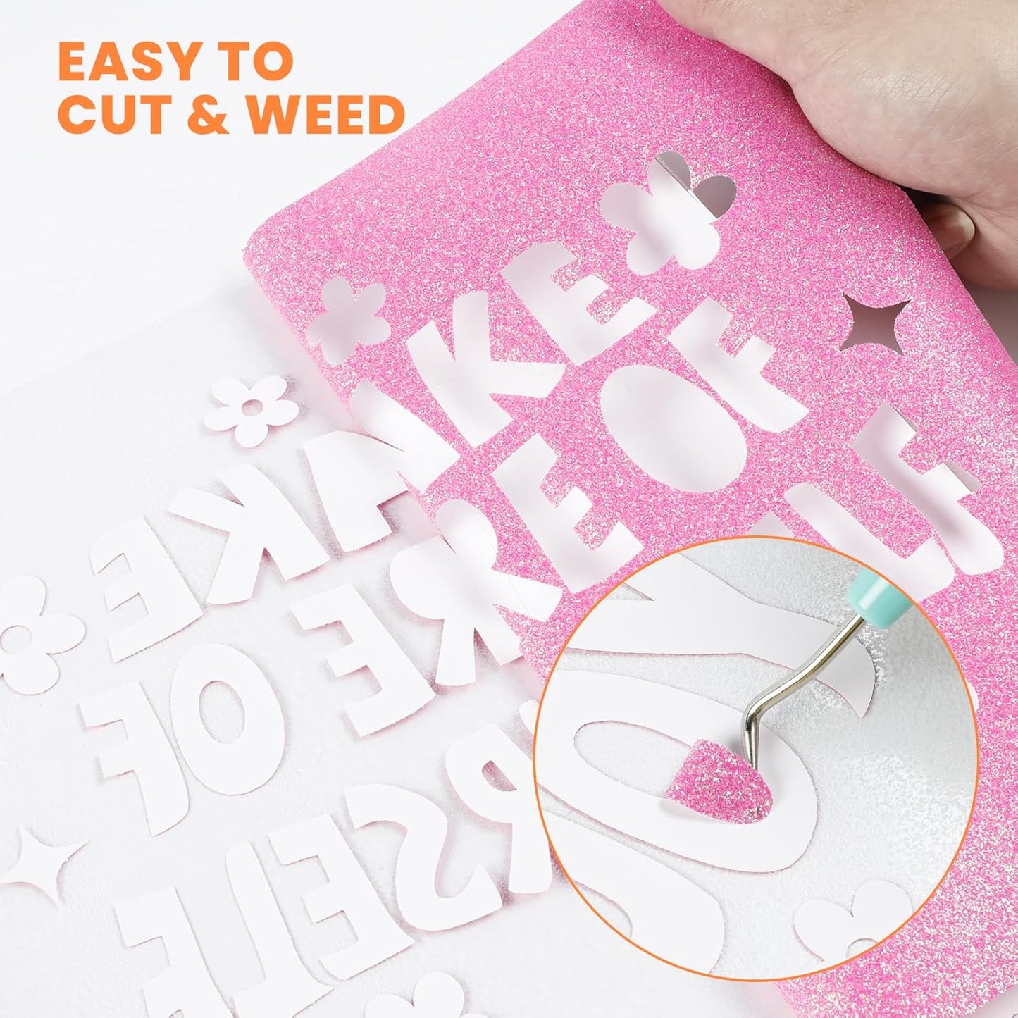 HTVRONT Glitter HTV Vinyl Roll - 10" x 8ft Neon Pink Glitter Heat Transfer Vinyl for T Shirts, Glitter Iron on Vinyl for All Cutting Machine (Neon Pink Glitter)