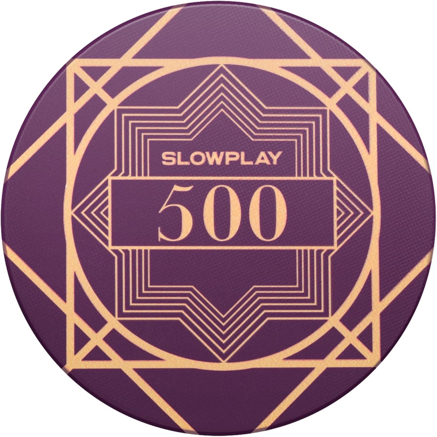 SLOWPLAY Nash Ceramic Poker Chips in Bulk, Casino Grade Ceramic 12-Gram Poker Chip for Texas Hold'em, 43mm Professional Chips Pack of 50 with Denomination of 500