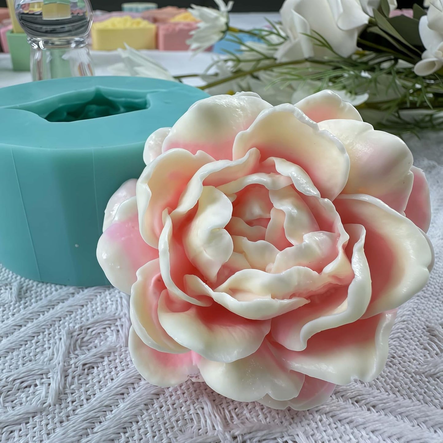 3D Jasmine Flower DIY Silicone Mold for Mousse Cake,Chocolate,Gum,Jelly,Ice,Soap,Candle,Wax,Aroma Plaster,Epoxy Decorations Making