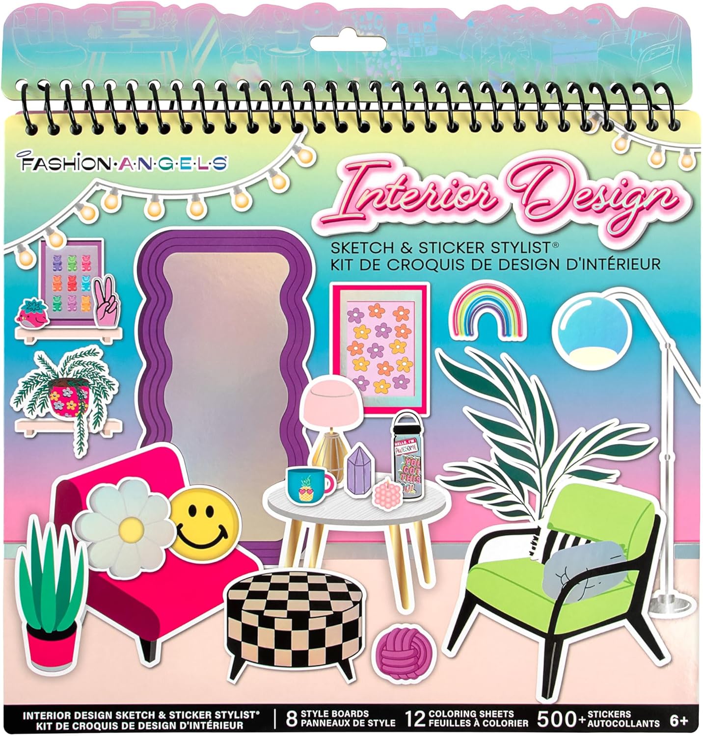 Fashion Angels Interior Design Sticker Stylist - 20 Style Boards with 14 Sticker Sheets - Interior Design Set for Kids - Room Design Kit for Girls - 550+ Aesthetic Room Decor Stickers - Ages 6 and Up