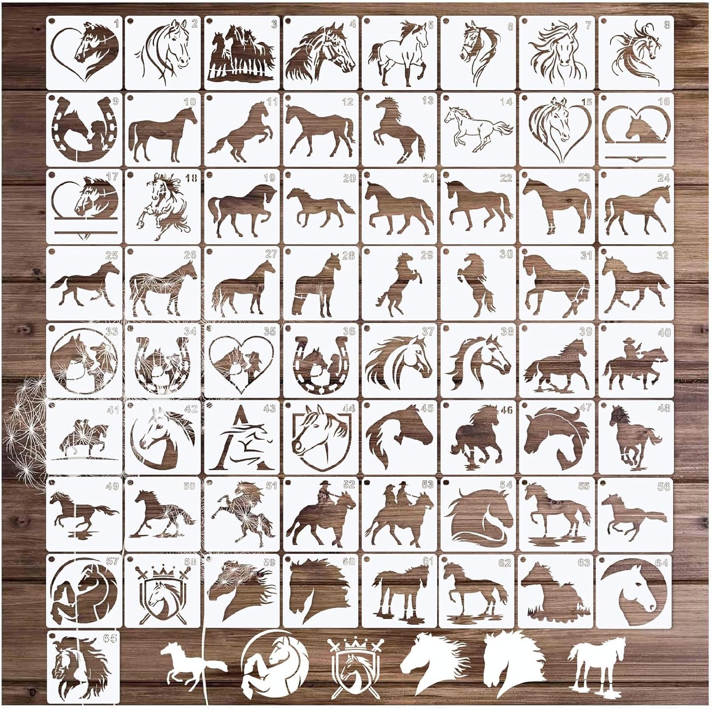 Small Stencils for Painting on Wood Reusable, 3 Inch Reusable Stencil for Craft Ornament Paint Template Stencils for Wall Card Rock Wood Signs Coasters Canvas Home Decor (Horse)