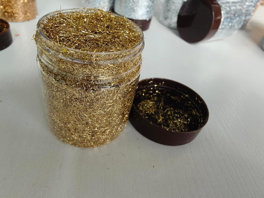 Gilding Flakes,Gold Foil Flakes for Resin,Blue Red Purple Pink Metallic Foil Flakes for Resin Jewelry Making,Nails,Painting Art,Crafts and Slime (Gold Wires)