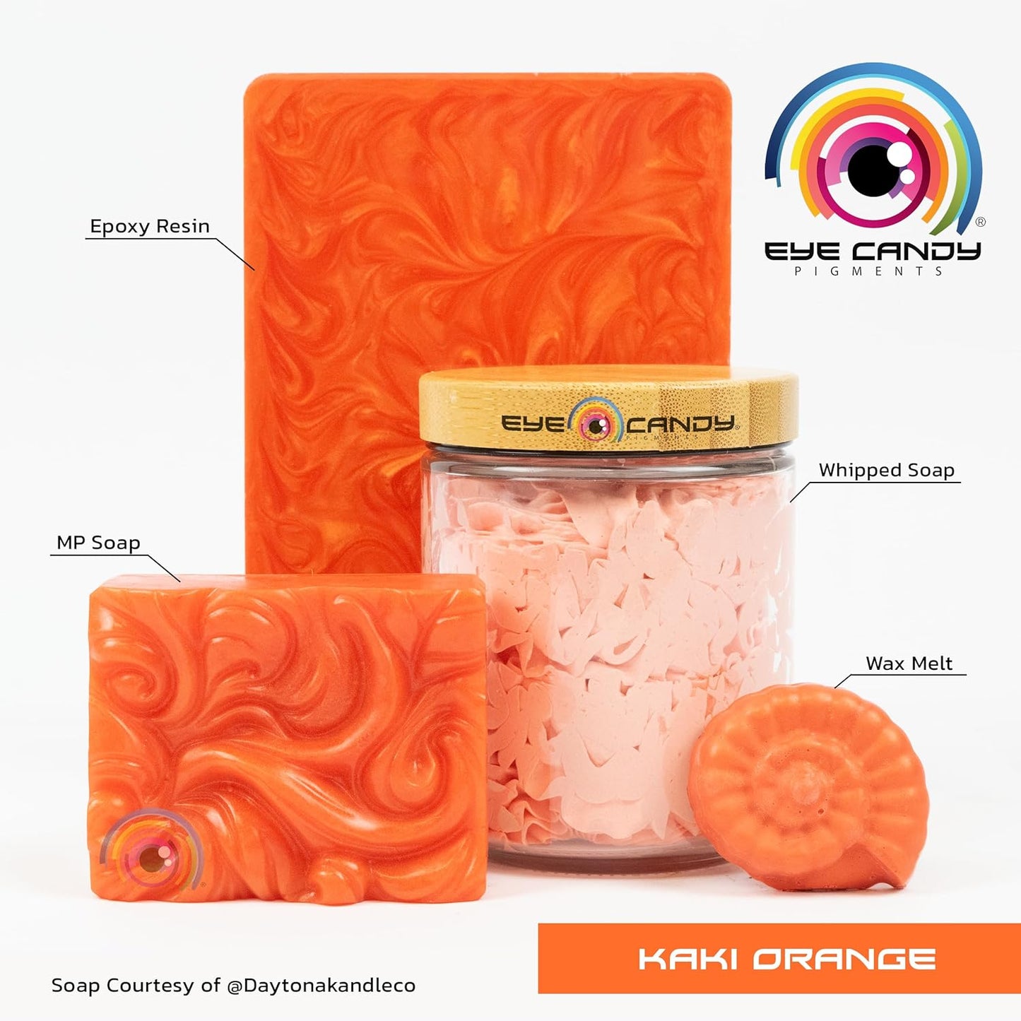 Eye Candy Pigments Premium Orange Mica Powder - Kaki (50gr) - for Epoxy, Resin, Soap, Paint, Woodworking, Acrylic Pouring, Bath Bombs, Fishing Lures - DIY Arts and Crafts Additive